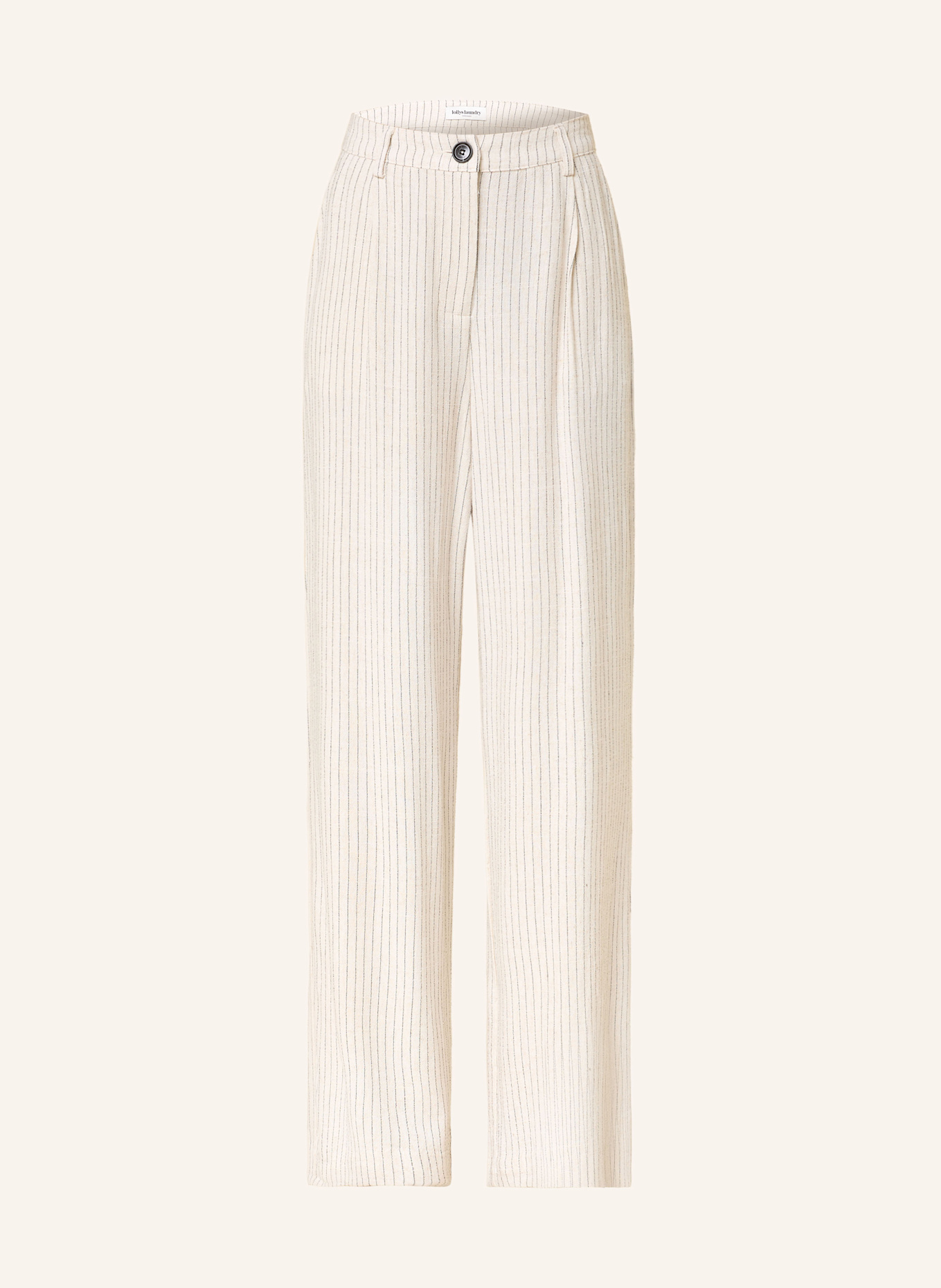 lollys laundry TYLERLL trousers with linen: CREAM