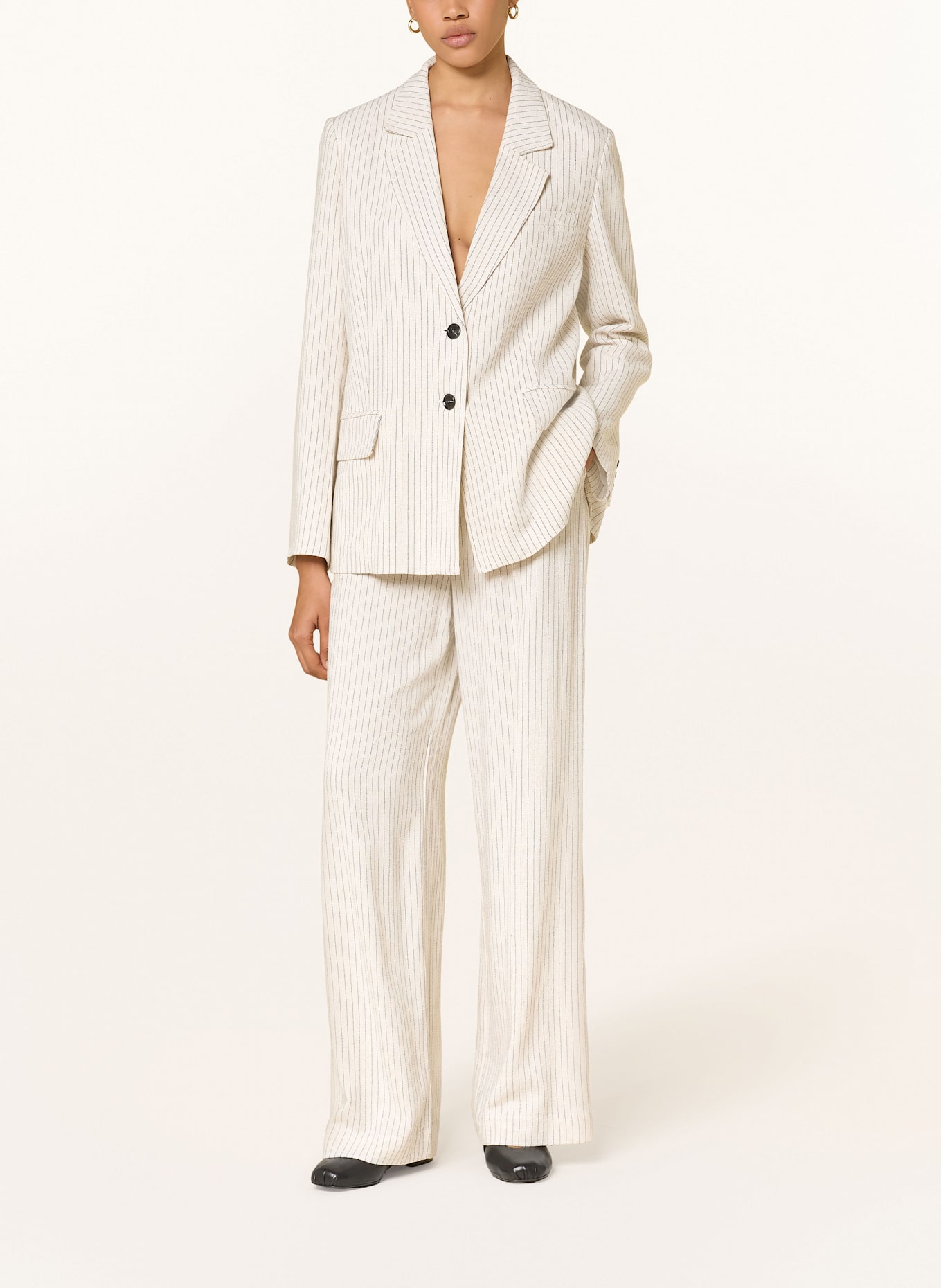 lollys laundry TYLERLL trousers with linen: CREAM
