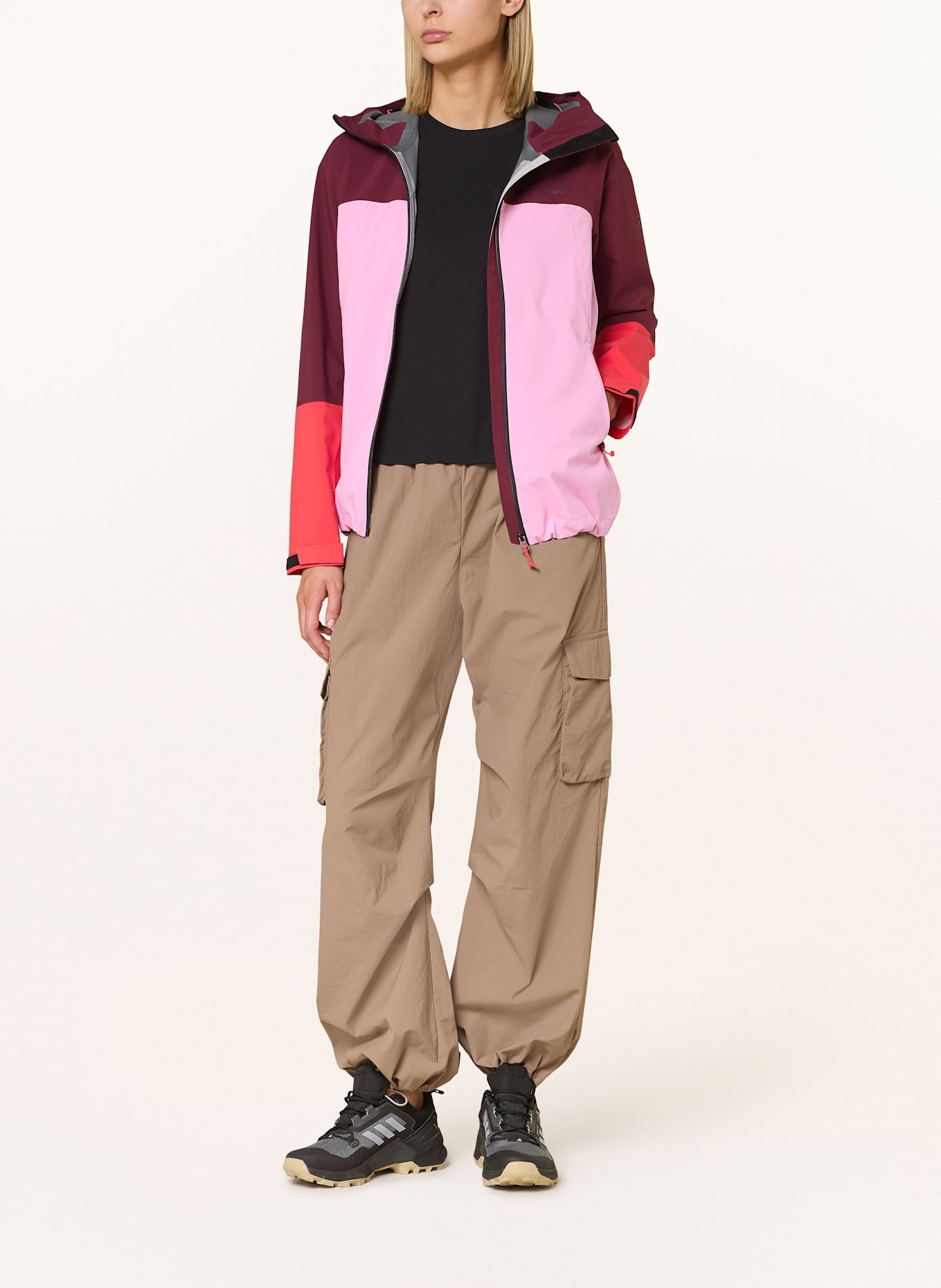 Peak Performance Funktionsjacke HIPE: ROSA / DUNKELROT / NEONROT