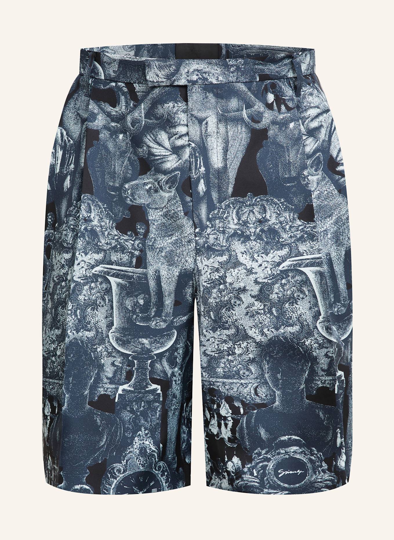 GIVENCHY Seidenshorts: SCHWARZ/ DUNKELBLAU