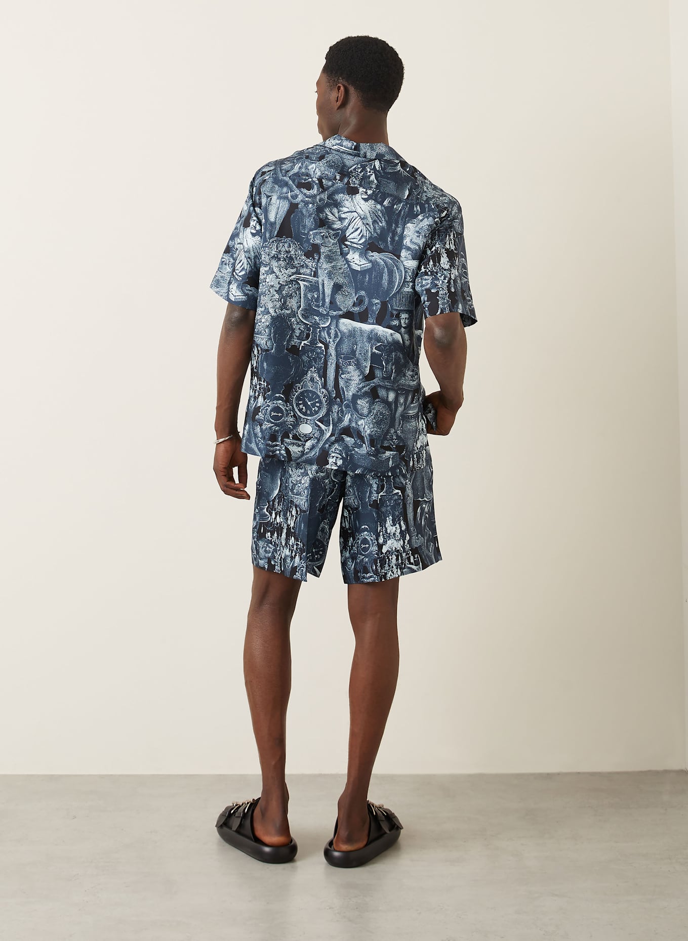 GIVENCHY Seidenshorts: SCHWARZ/ DUNKELBLAU