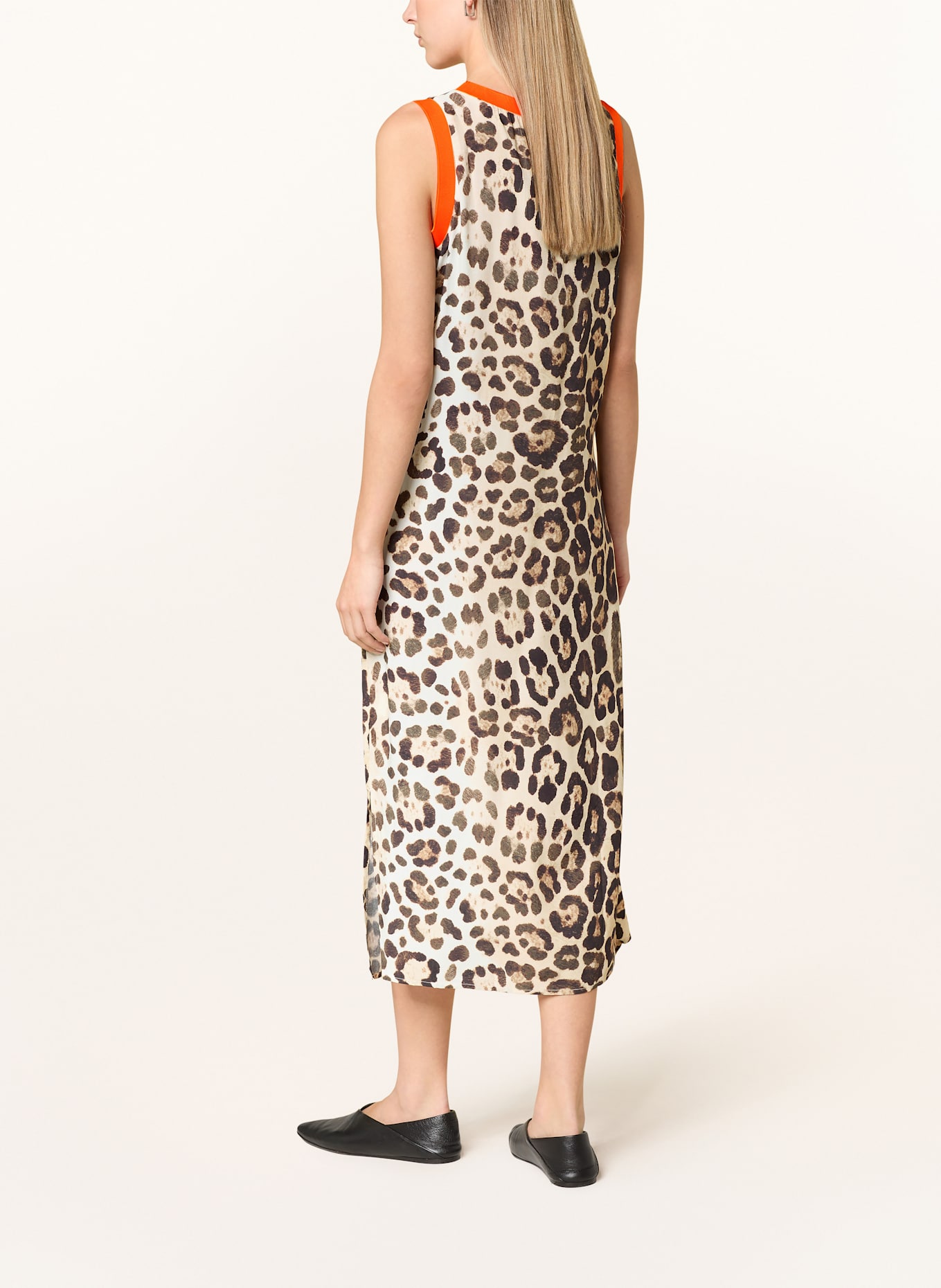 Emily VAN DEN BERGH Kleid: HELLORANGE / DUNKELBRAUN / ECRU