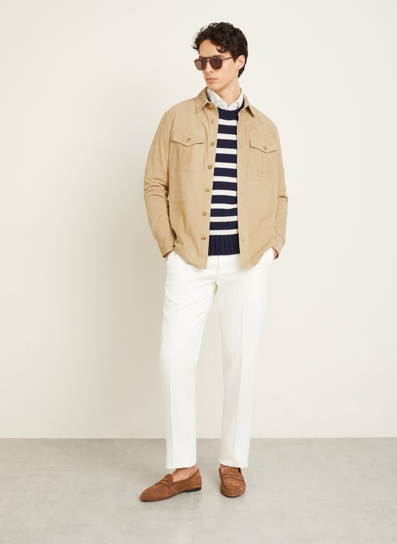 RALPH LAUREN PURPLE LABEL Lederjacke: CAMEL