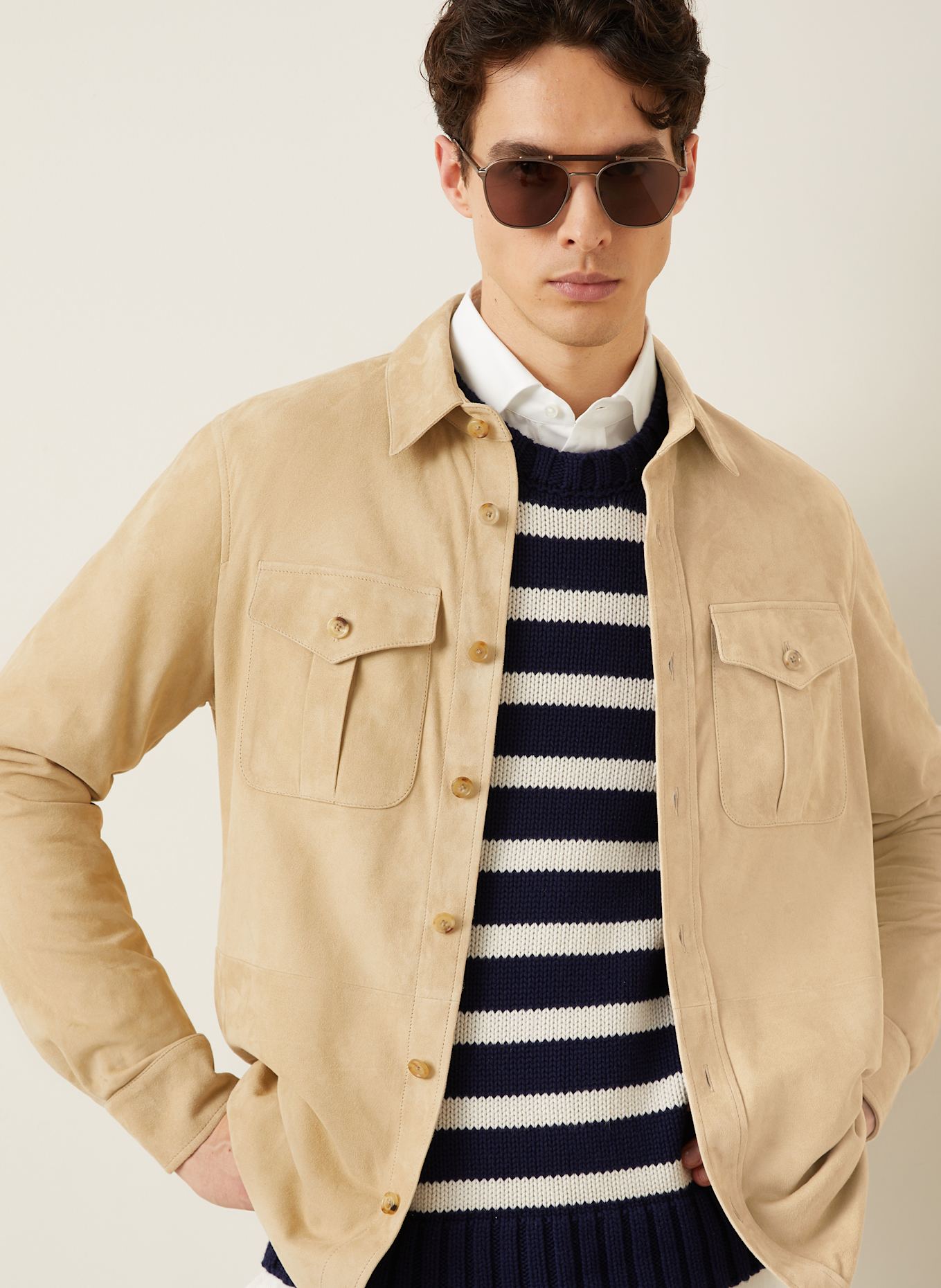 RALPH LAUREN PURPLE LABEL Lederjacke: CAMEL