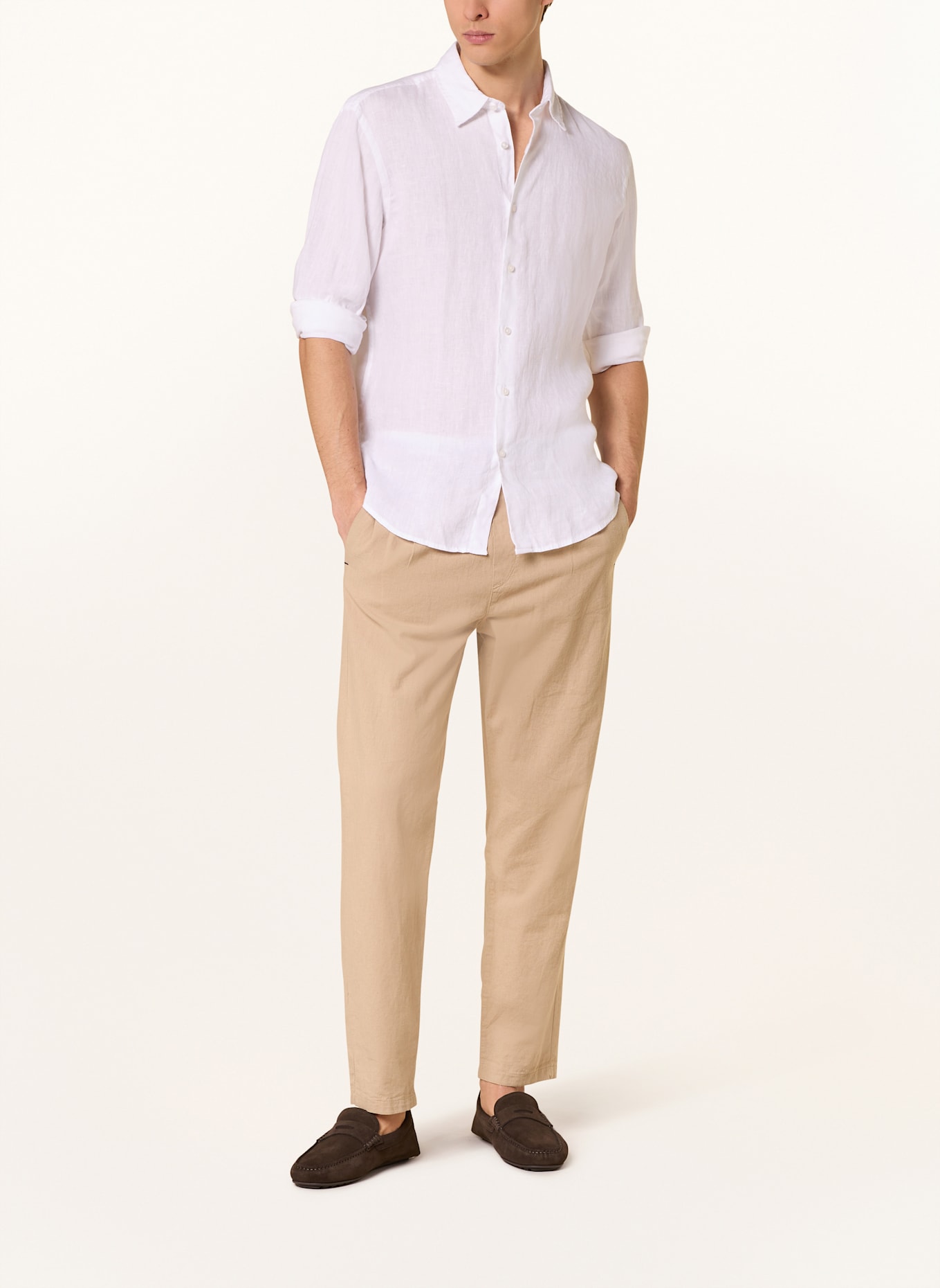 pierre cardin Leinenhemd Modern Fit: WEISS