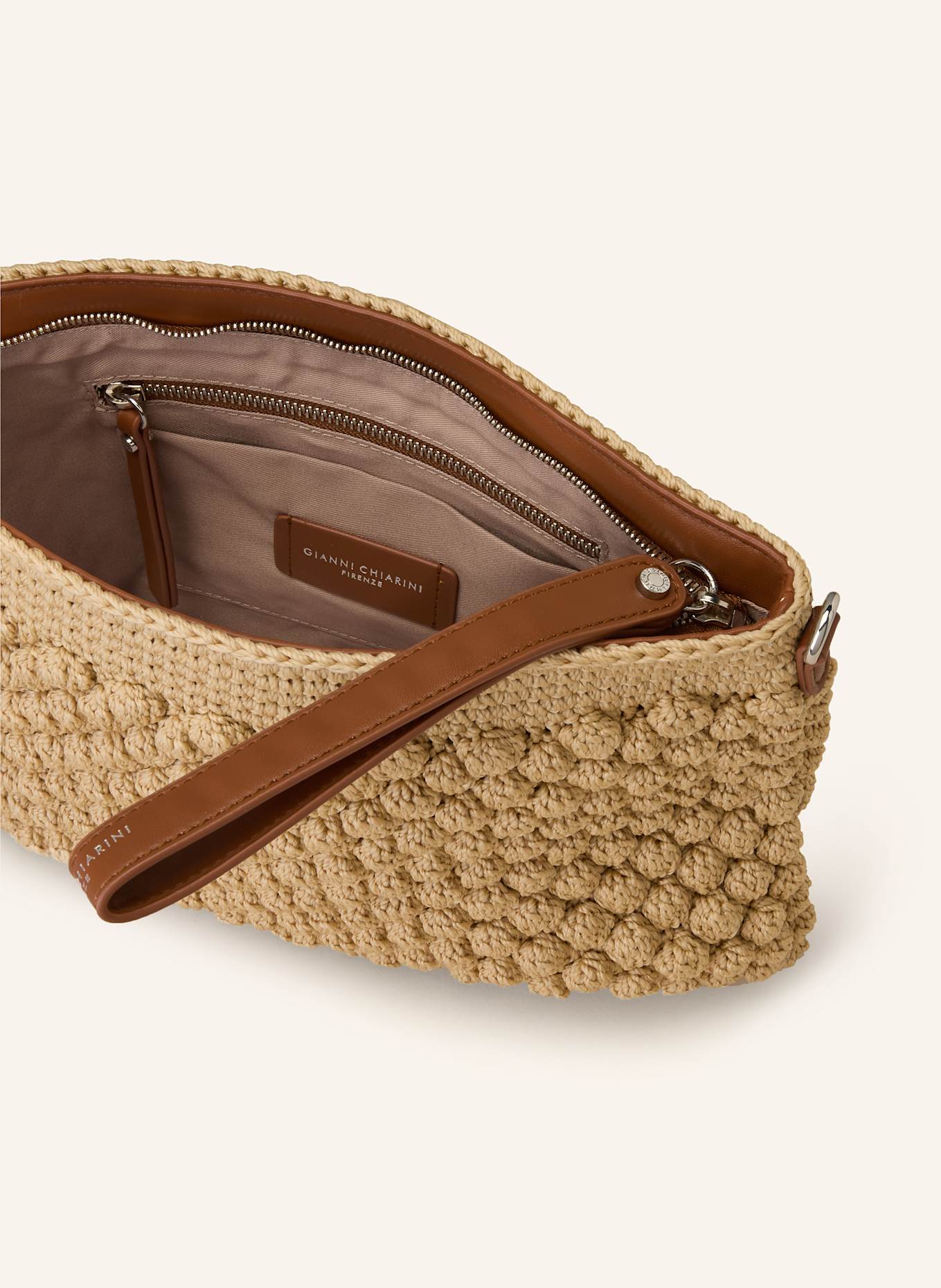 GIANNI CHIARINI BELLA clutch: LIGHT BROWN