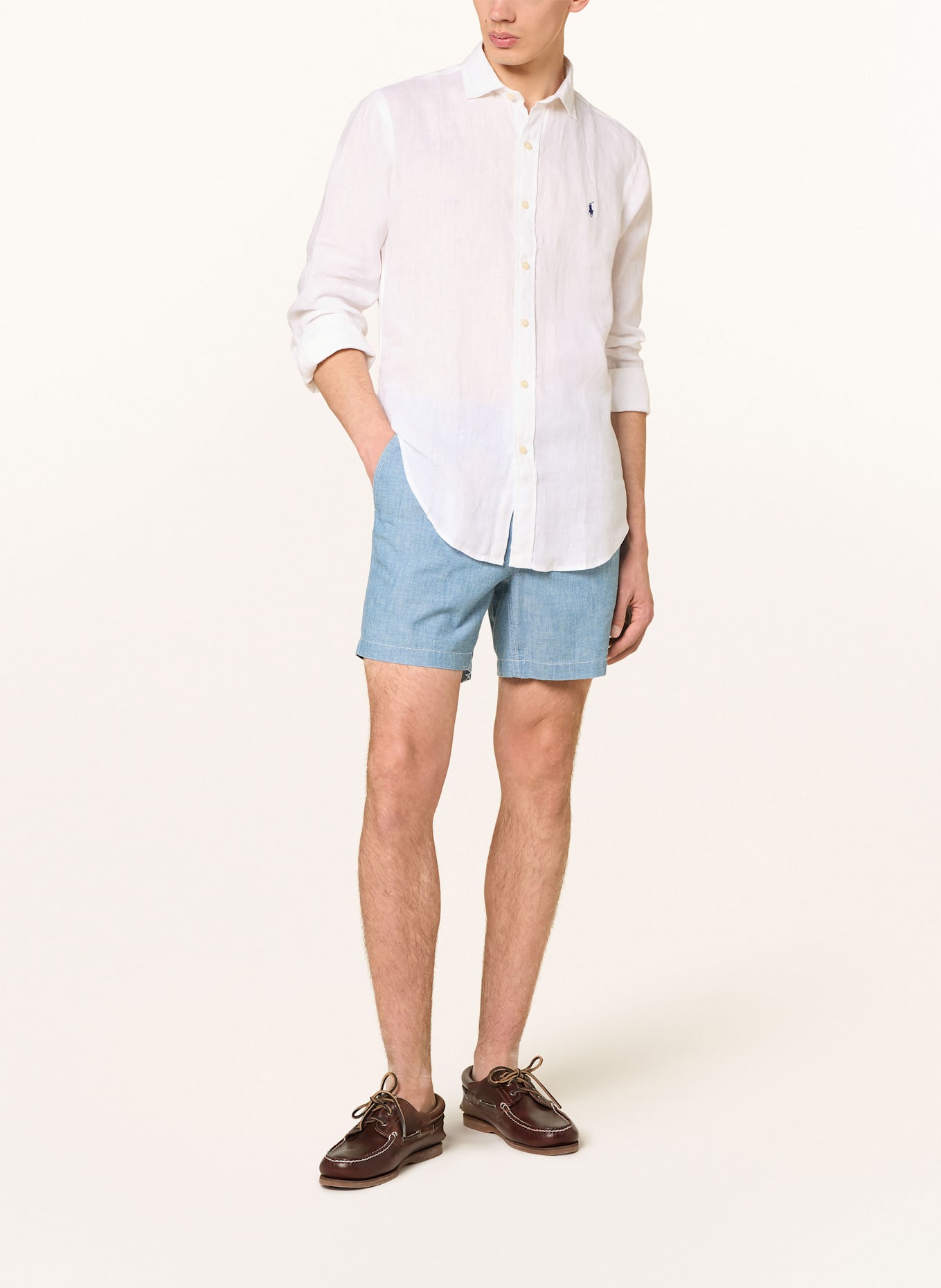 POLO RALPH LAUREN Linen shirt custom fit: WHITE