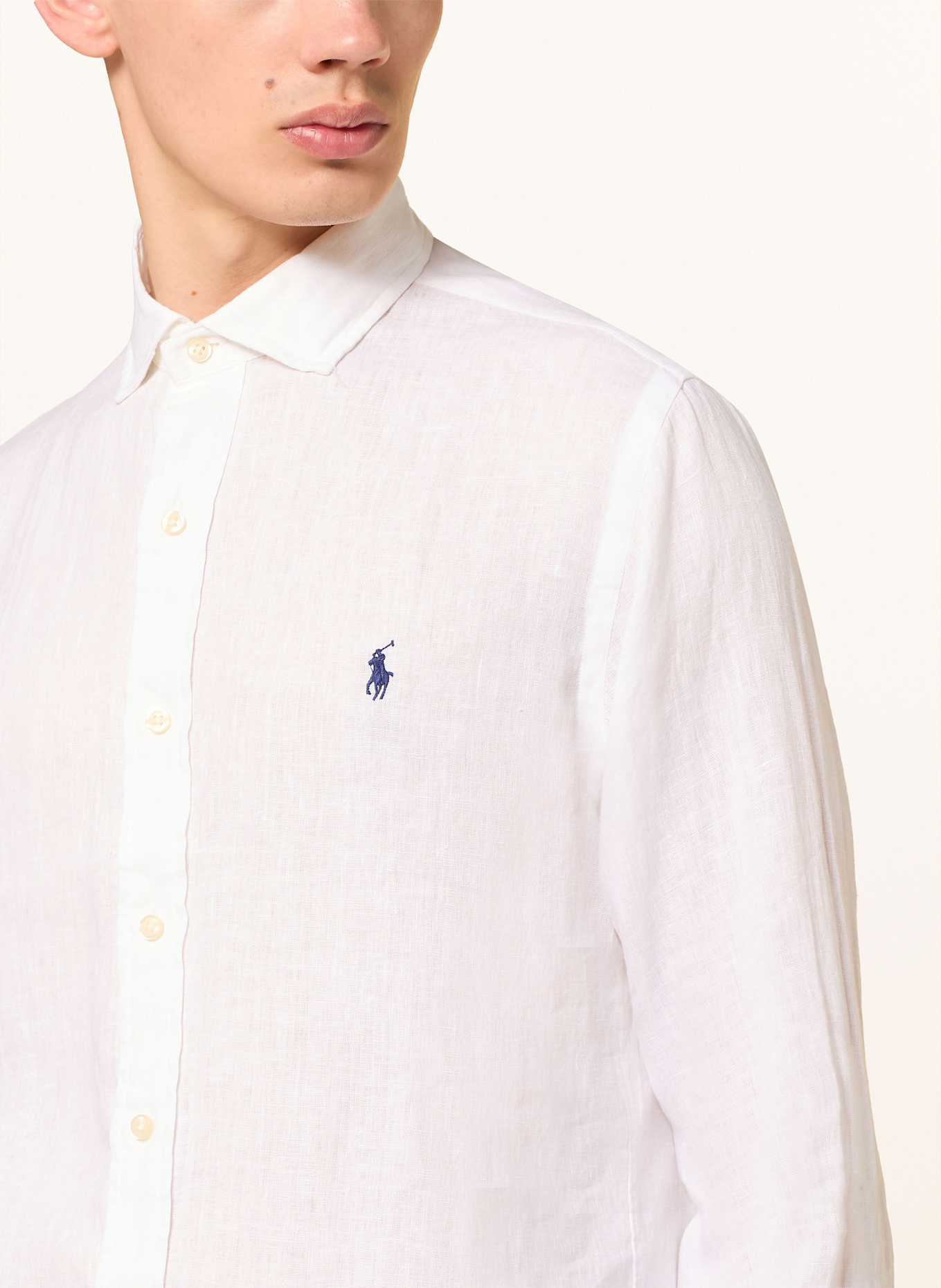 POLO RALPH LAUREN Linen shirt custom fit: WHITE