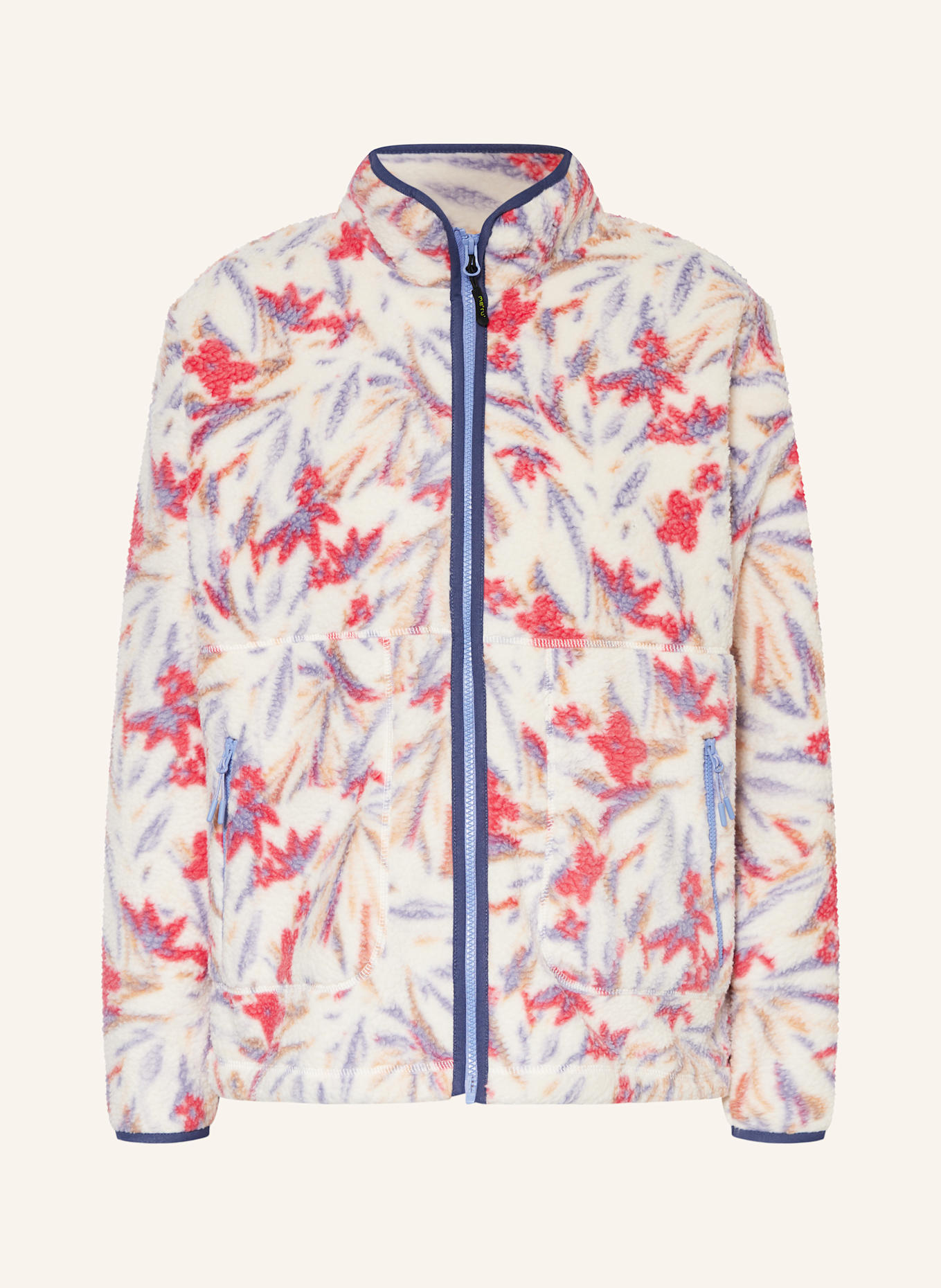 me°ru' Plyšová bunda NIORT: REŽNÁ / MODRÁ / ČERVENÁ