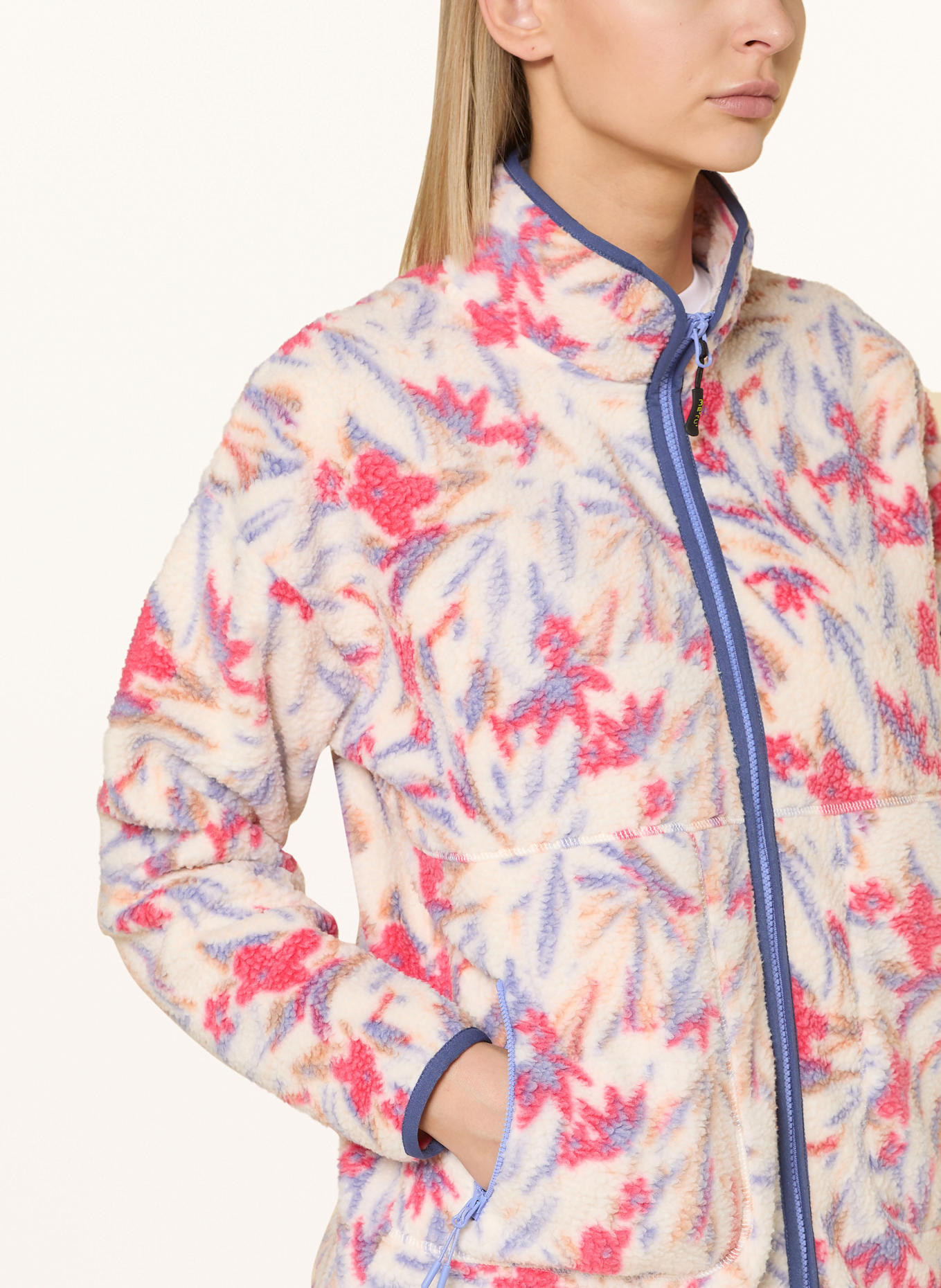 me°ru' Plyšová bunda NIORT: REŽNÁ / MODRÁ / ČERVENÁ