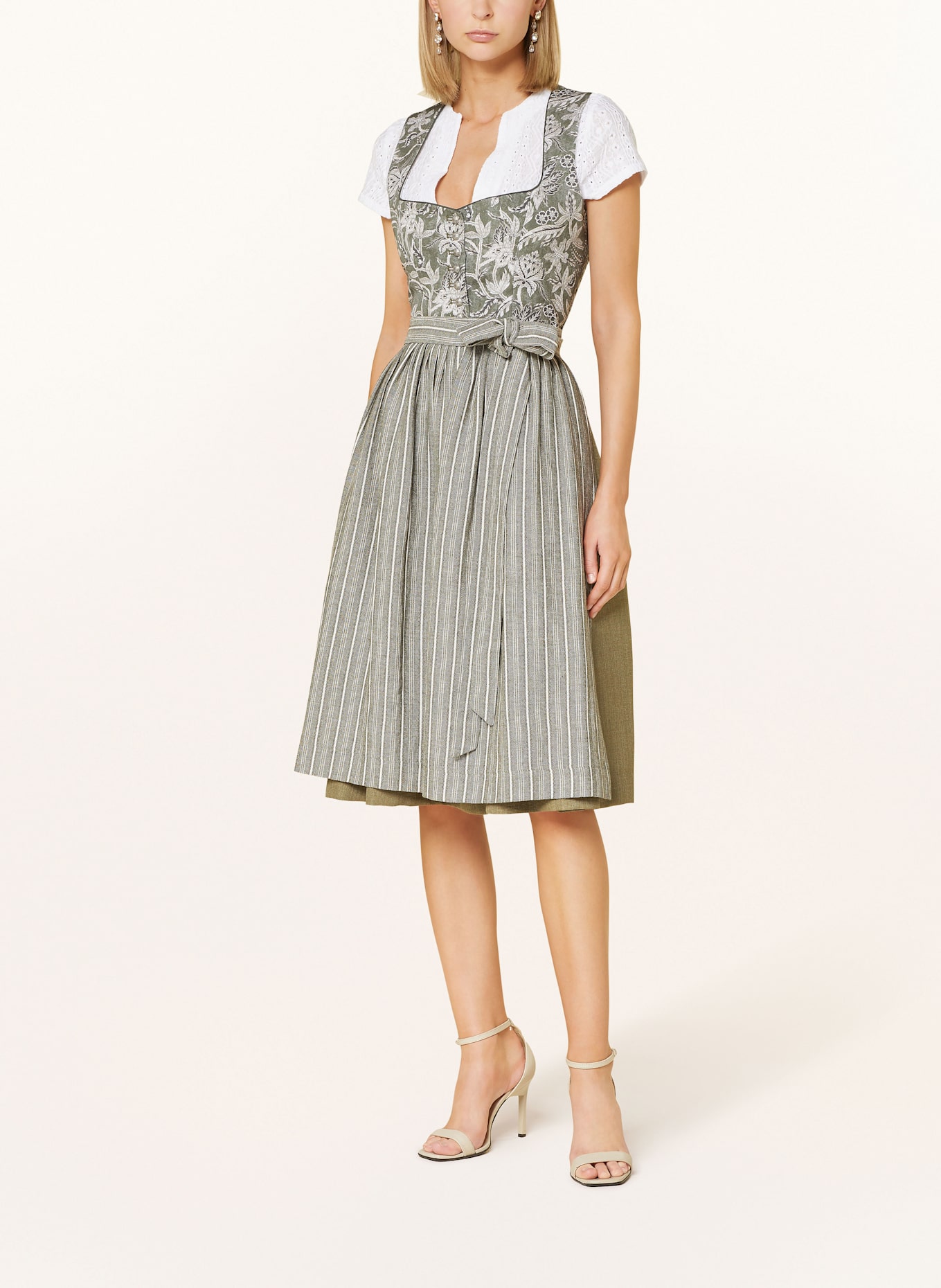 BERWIN & WOLFF Sukienka bawarska: ZIELONY / OLIWKOWY / SZARY