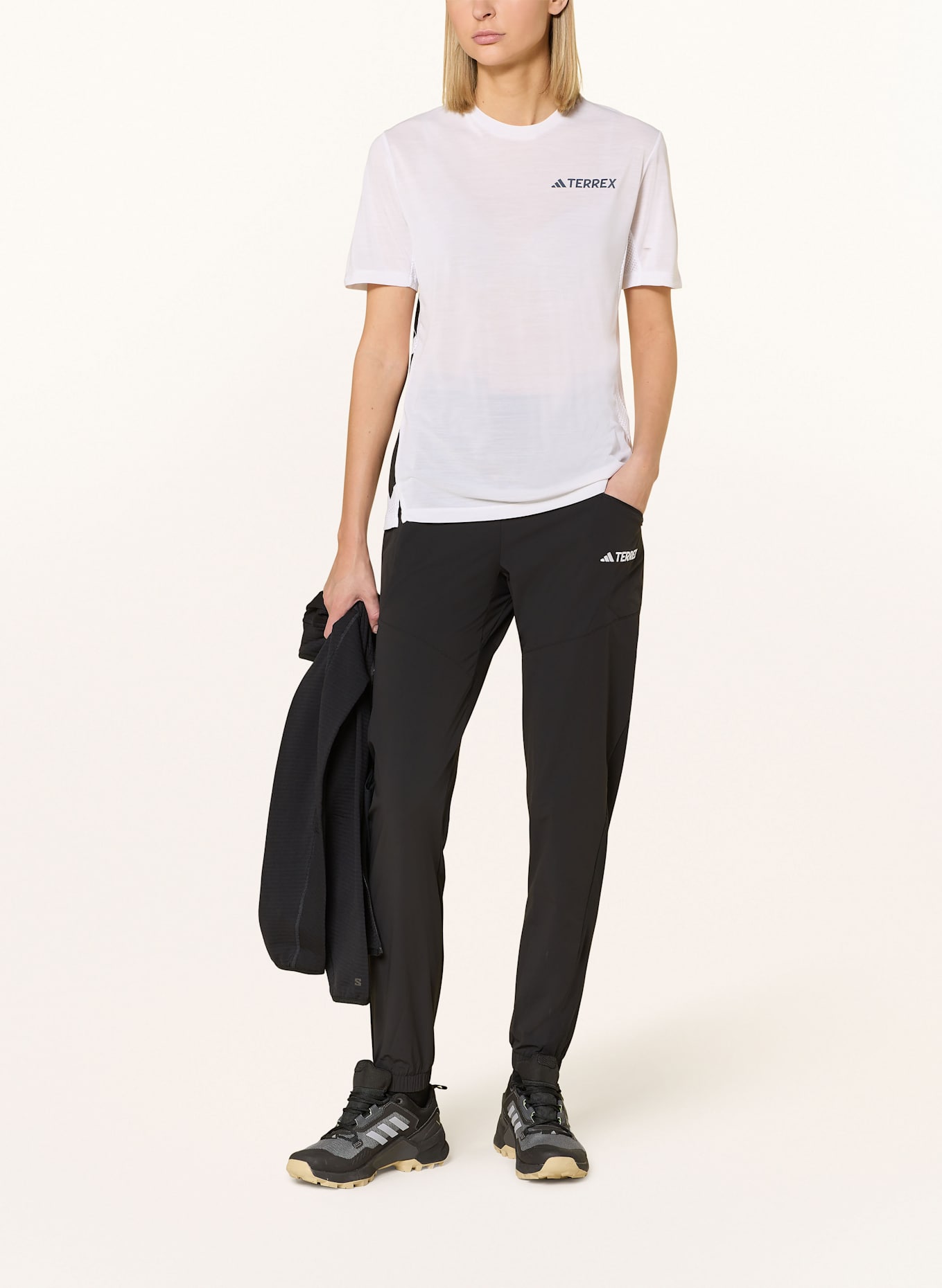 adidas TERREX T-Shirt XPERIOR CLIMACOOL+: WEISS / SCHWARZ