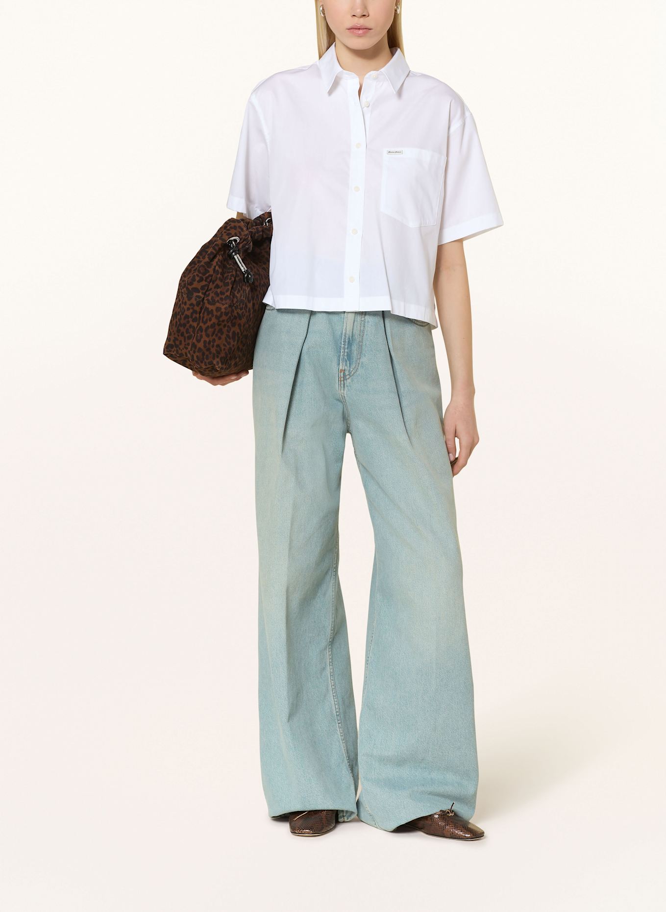 GUESS JEANS Hemdbluse: WEISS