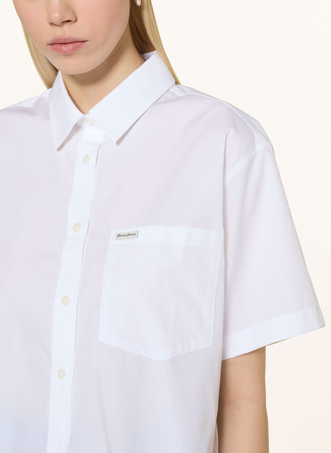 GUESS JEANS Hemdbluse: WEISS