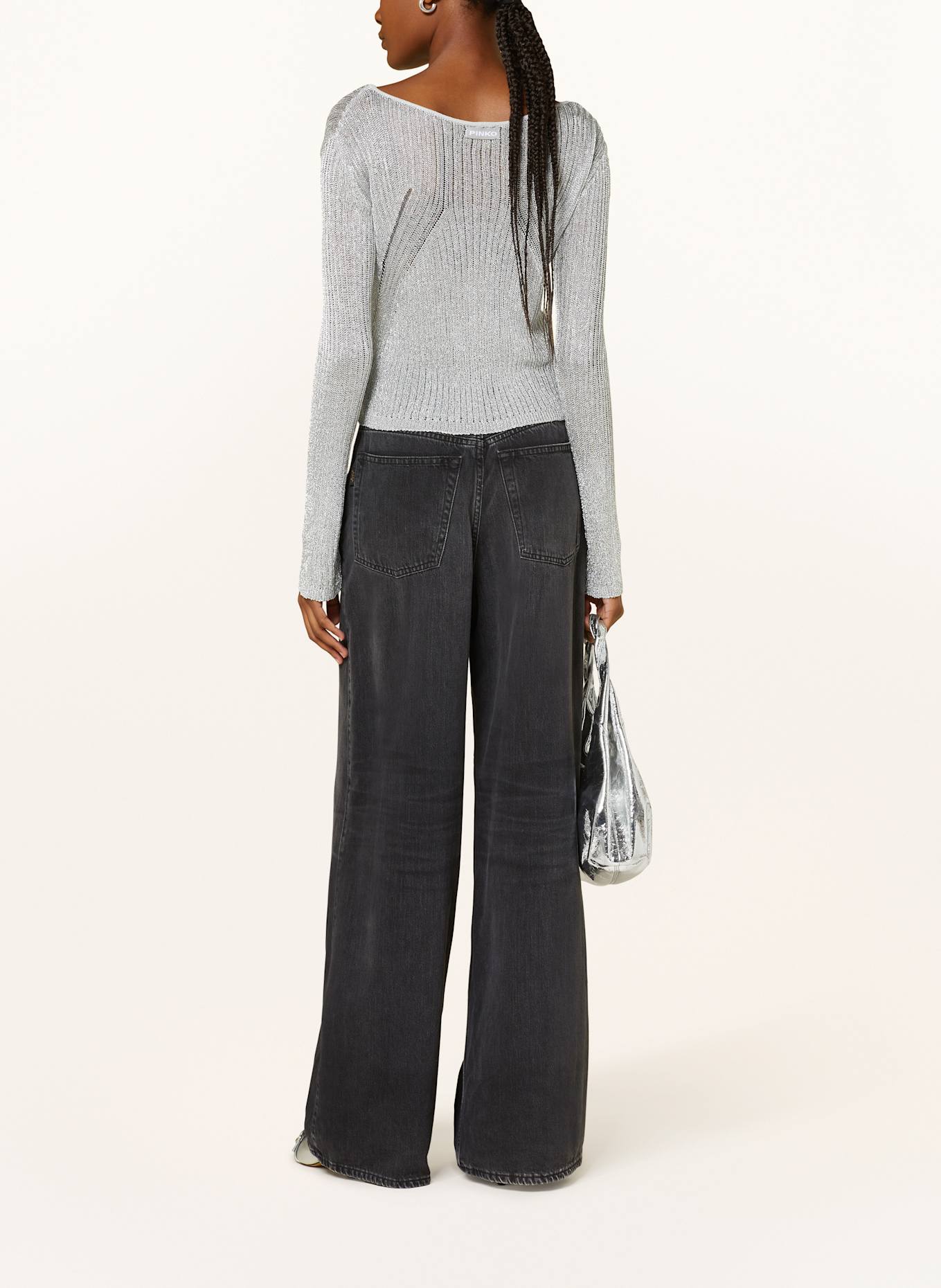 PINKO Pullover NATHAN mit Glitzergarn: SILBER