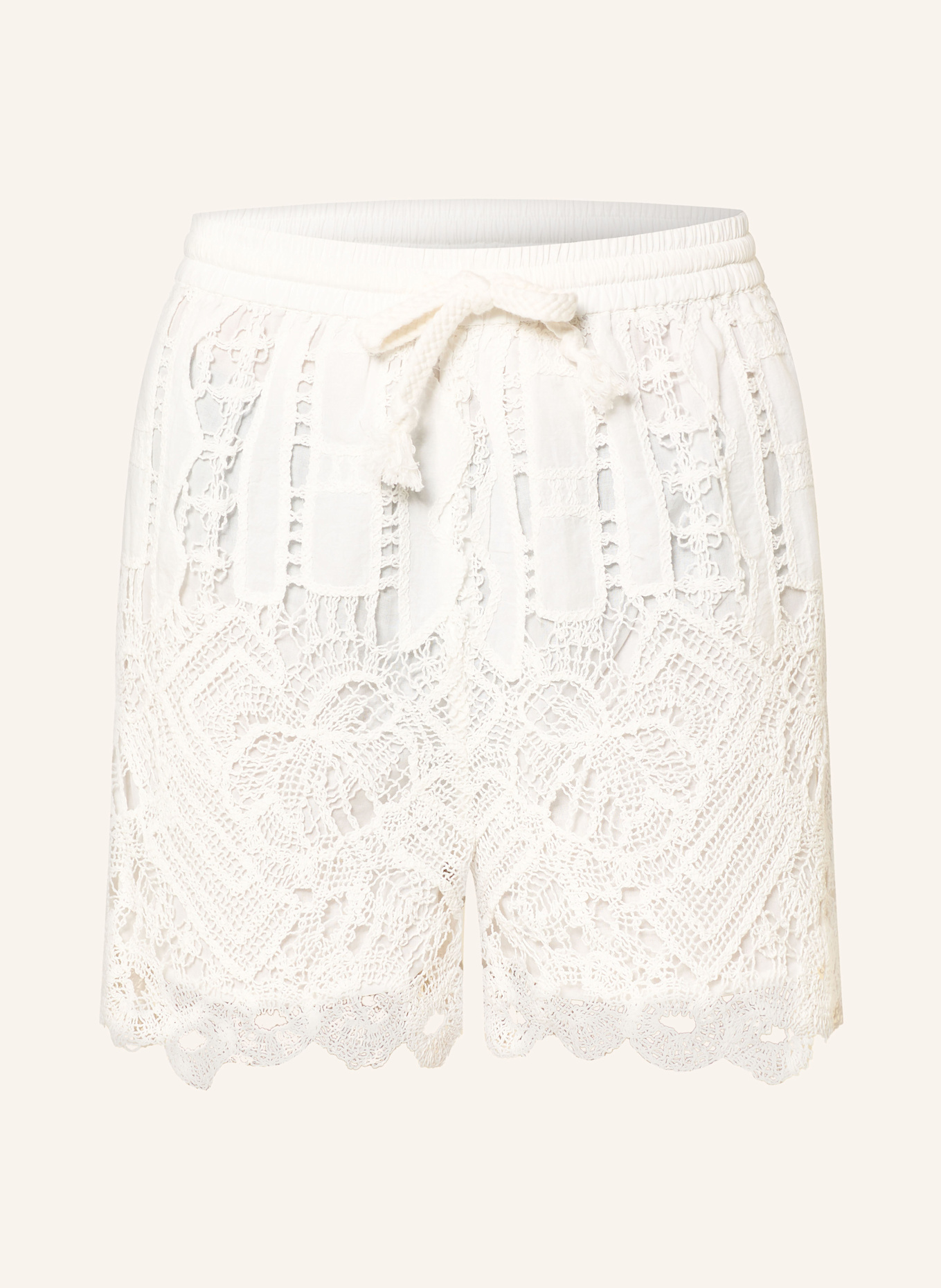 PINKO Háčkované šortky SERENATA: BÍLÁ