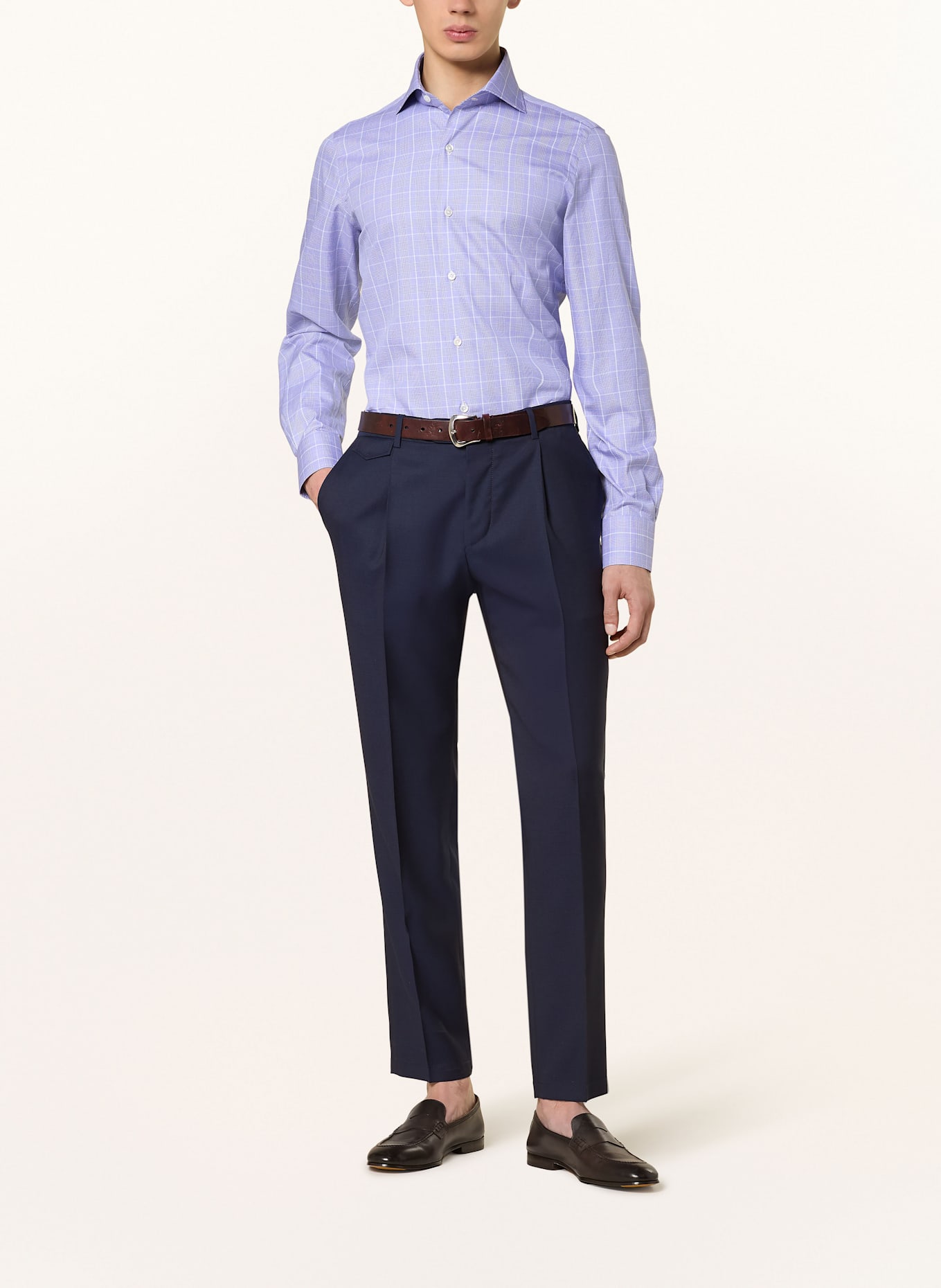 FINAMORE 1925 Hemd NAPOLI Regular Fit: HELLBLAU / WEISS