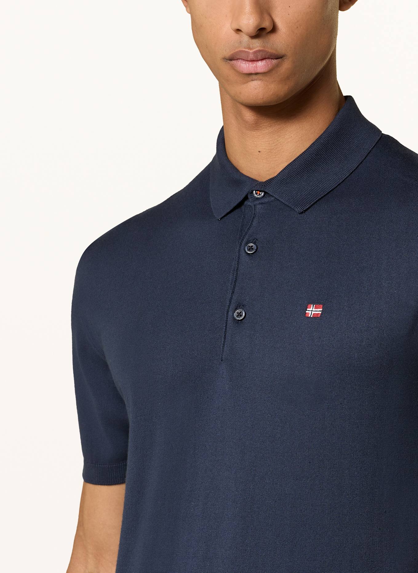 NAPAPIJRI Úpletová polokošile NELLI Regular Fit: TMAVĚ MODRÁ