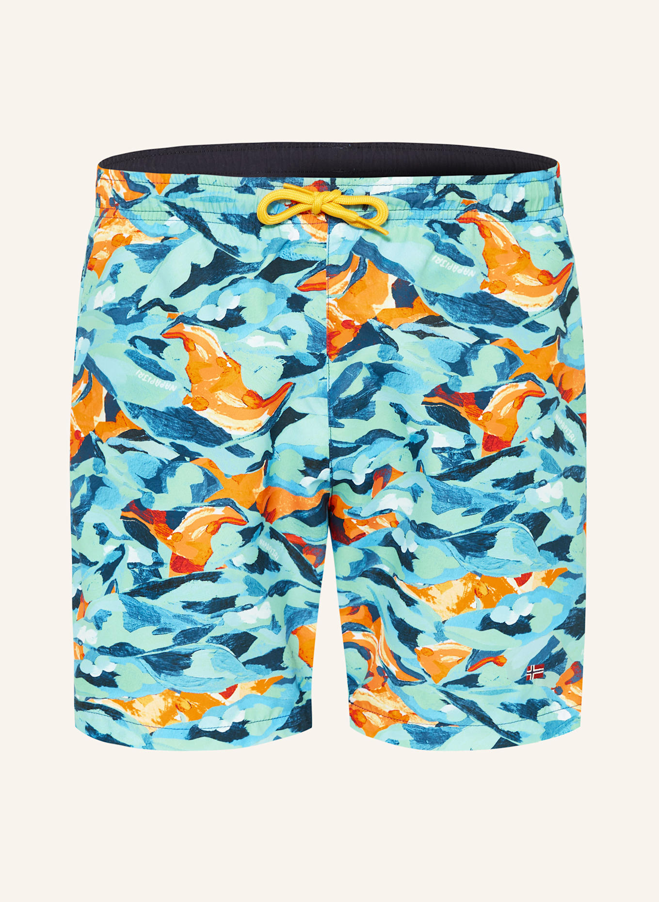 NAPAPIJRI Swim shorts V-INUVIK: TURQUOISE/ DARK BLUE/ ORANGE