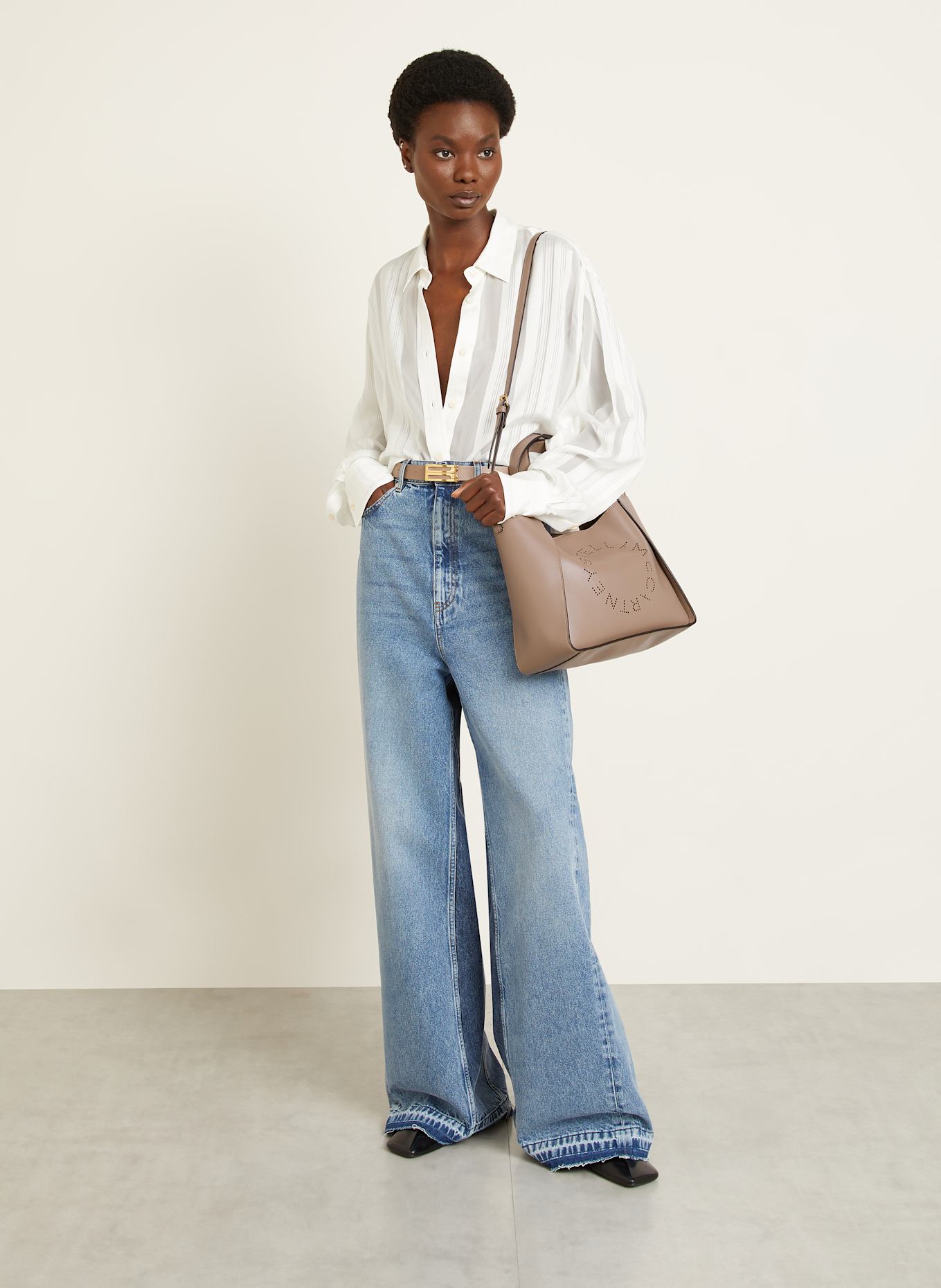 STELLA McCARTNEY Shopper with pouch: BEIGE