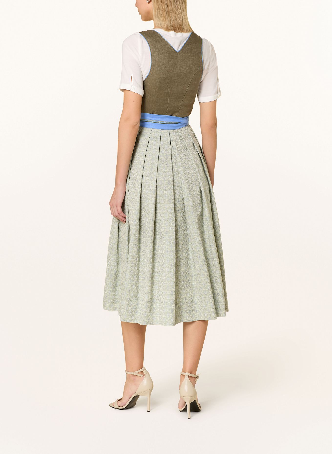 Grasegger Jupe en lin BRITTA: OLIVE/ MENTHE/ BLEU CLAIR