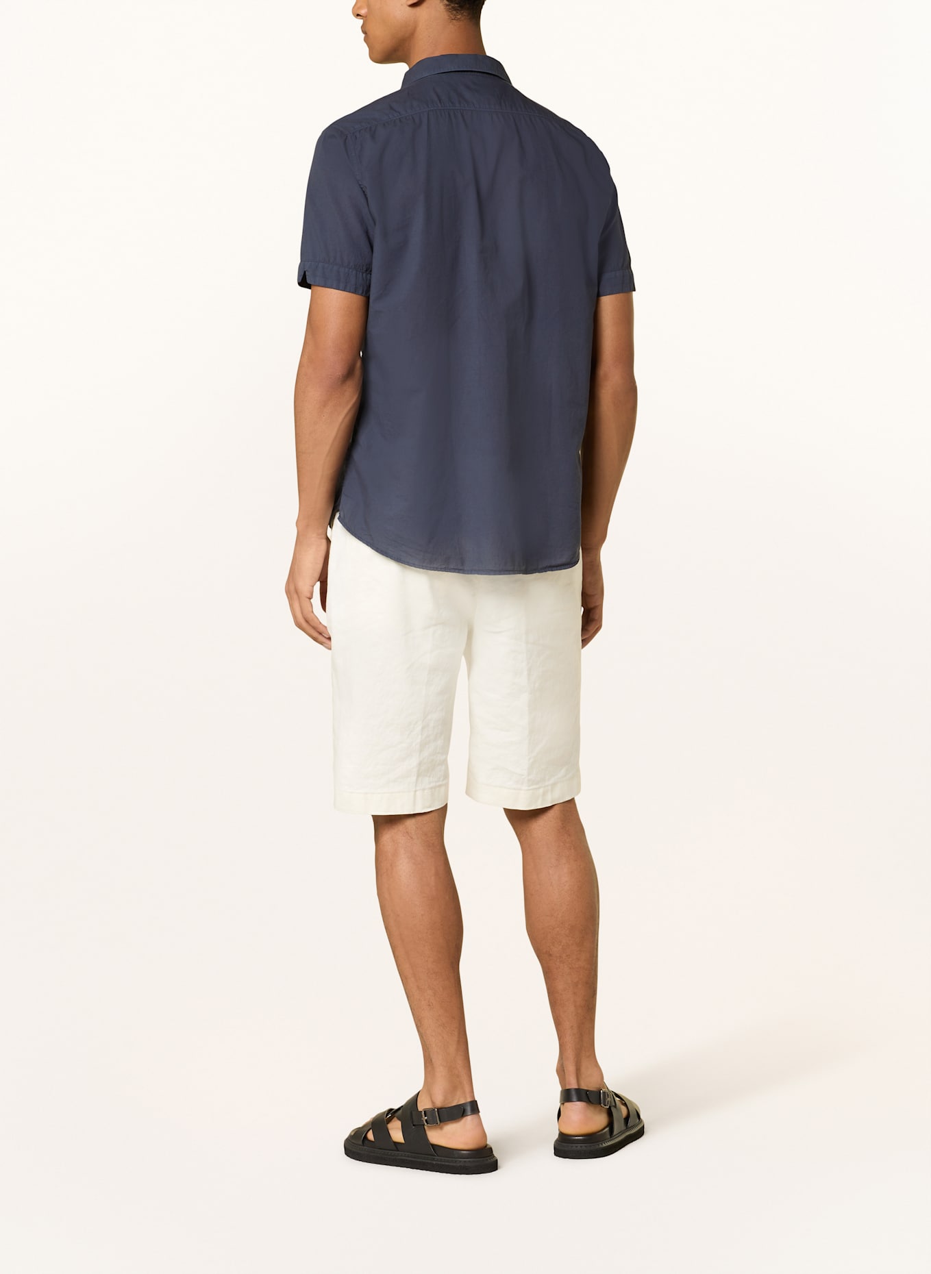 tintoria mattei Kurzarm-Hemd Regular Fit: DUNKELBLAU