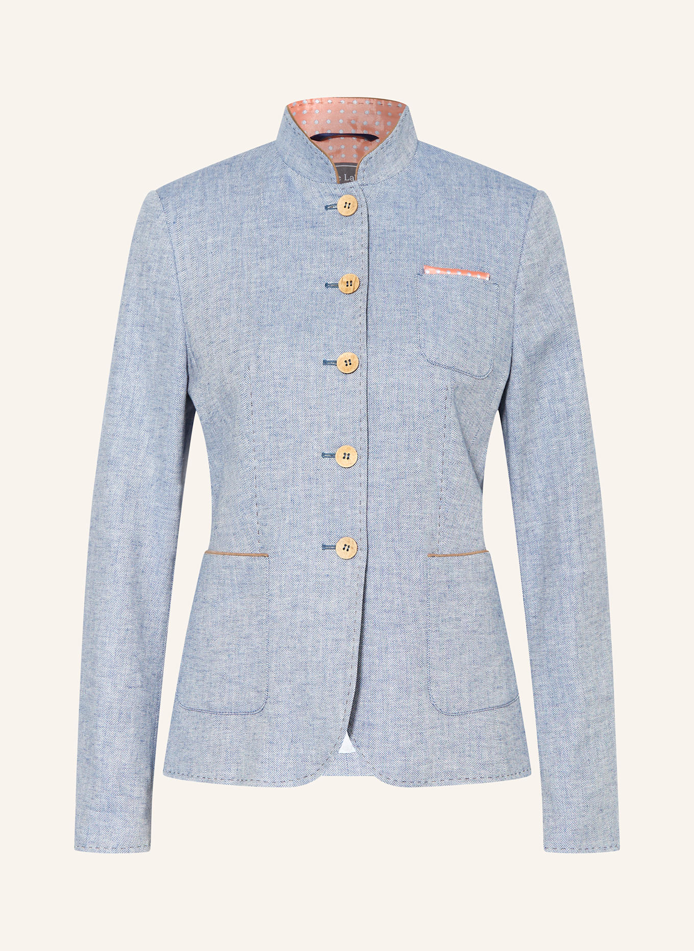 White Label Janker mit Leinen: HELLBLAU