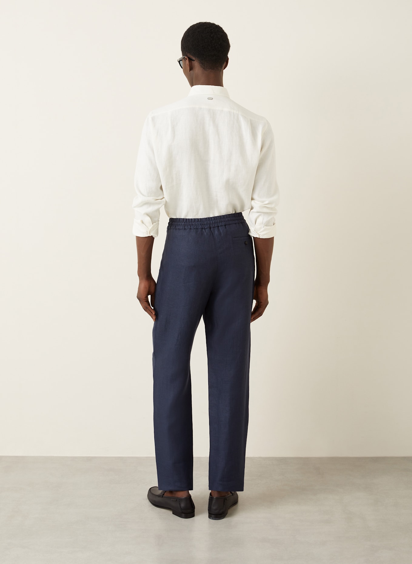 AGNONA Leinenhose Regular Fit: DUNKELBLAU