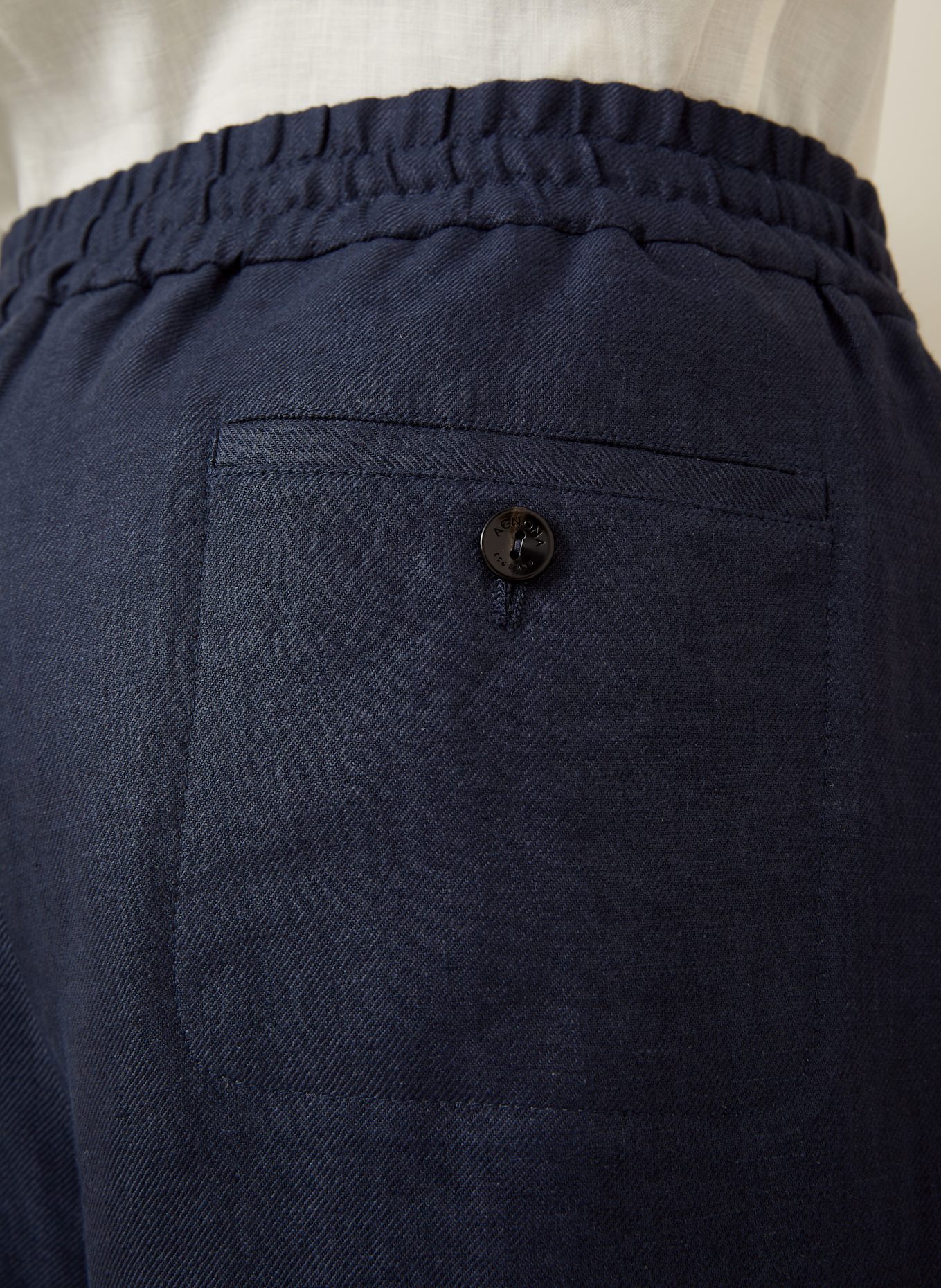 AGNONA Leinenhose Regular Fit: DUNKELBLAU