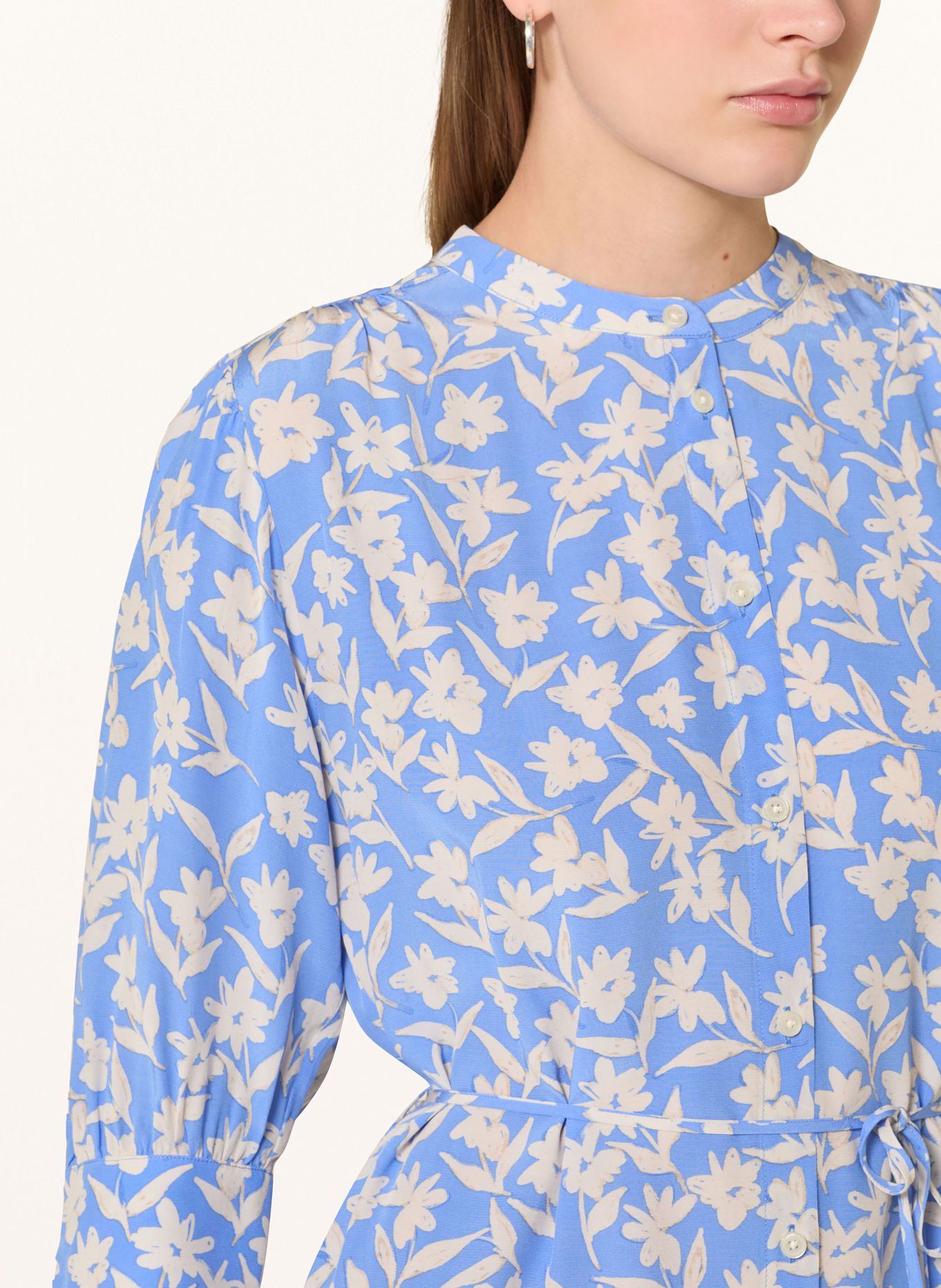 GANT Kleid mit 3/4-Arm: BLAU/ CREME