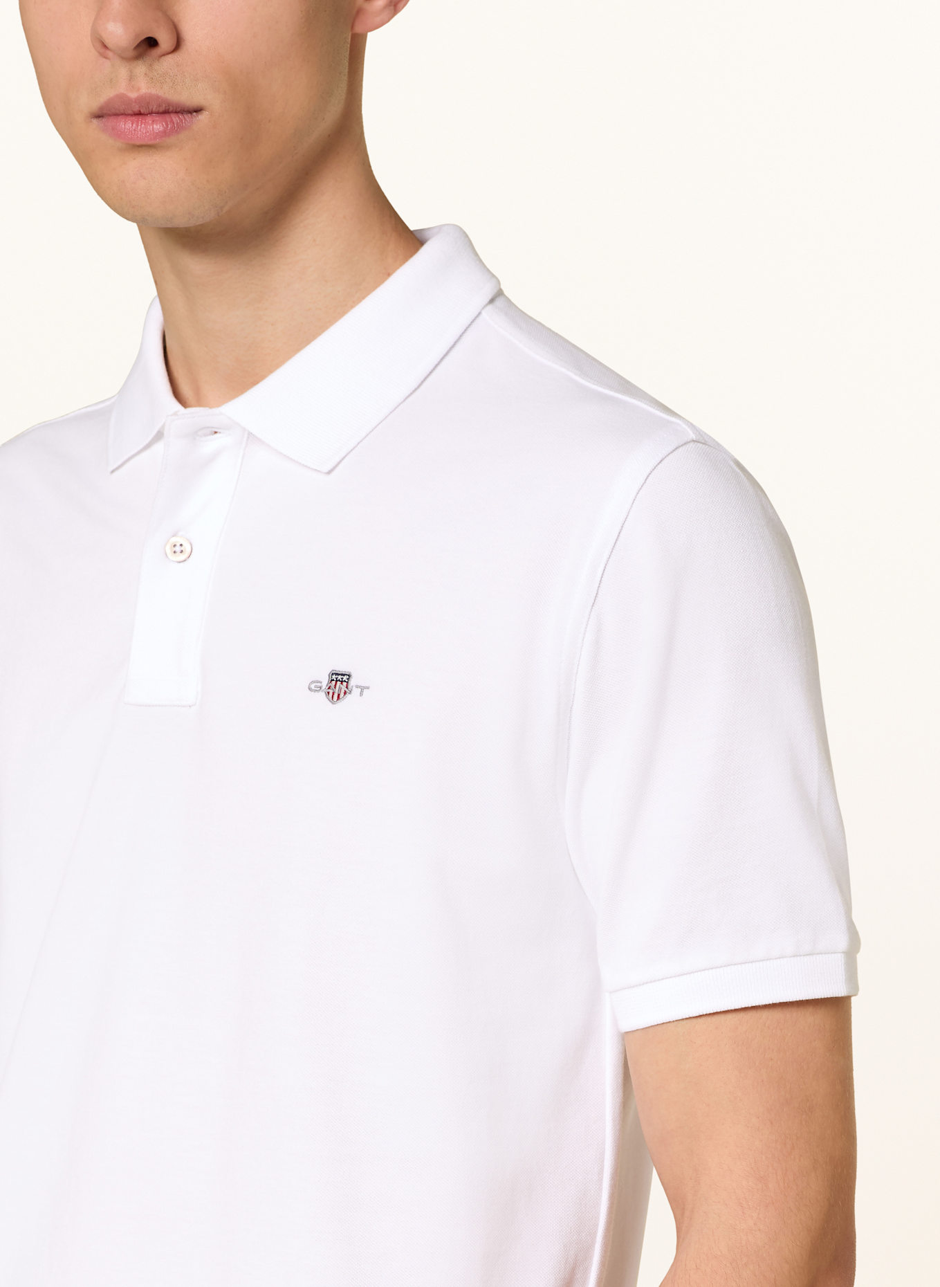 GANT Piqué-Poloshirt: WEISS