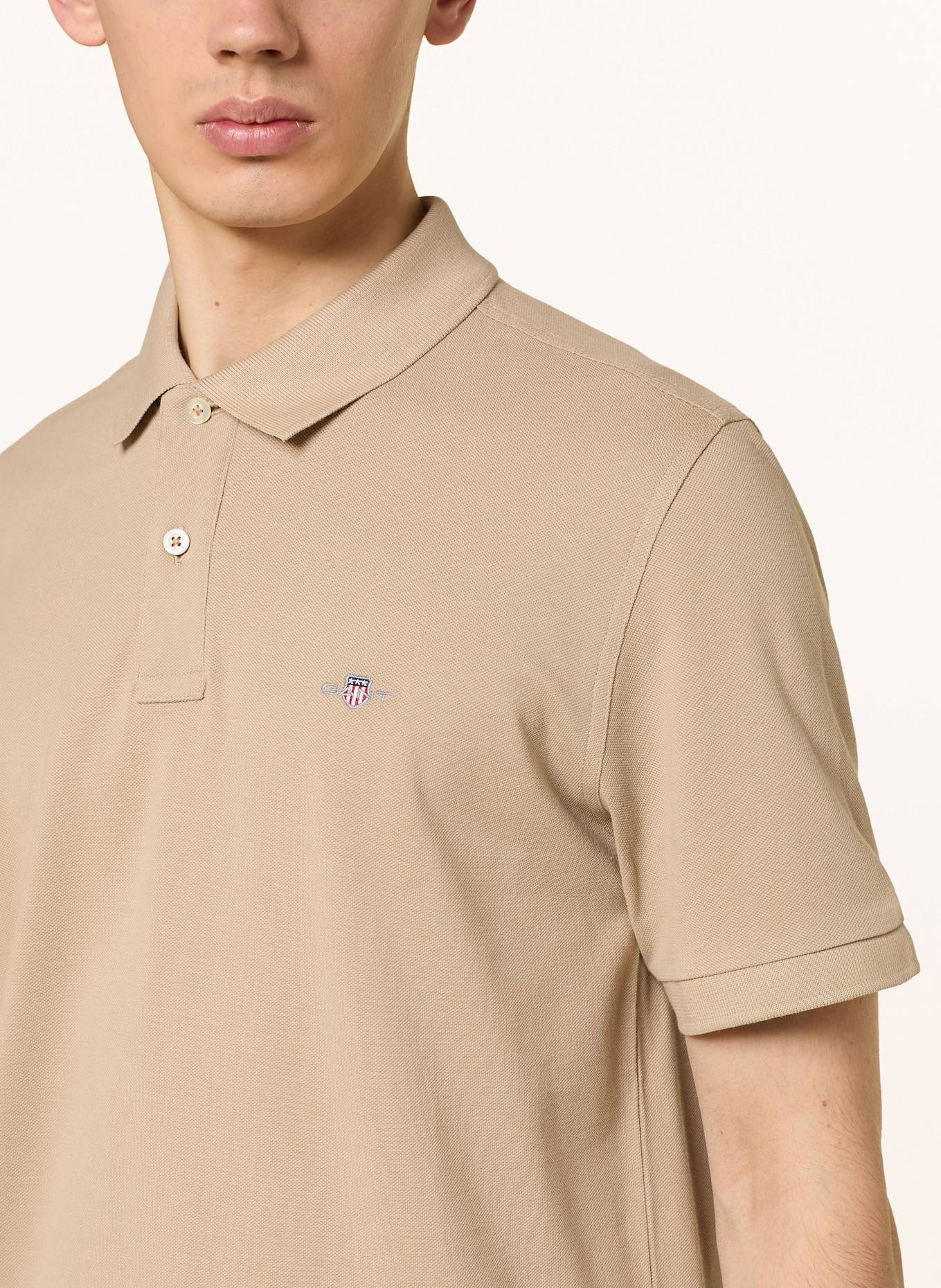 GANT Polokošile z piké: BÉŽOVÁ