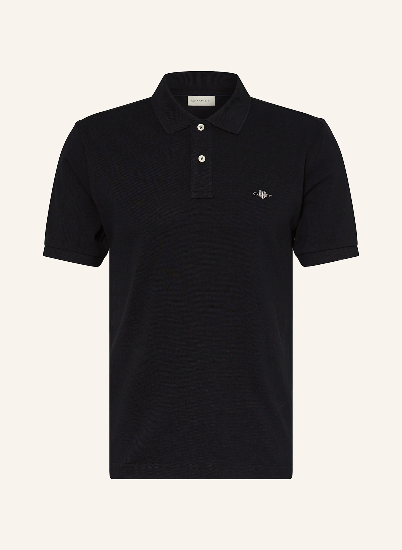 GANT Piqué-Poloshirt: SCHWARZ