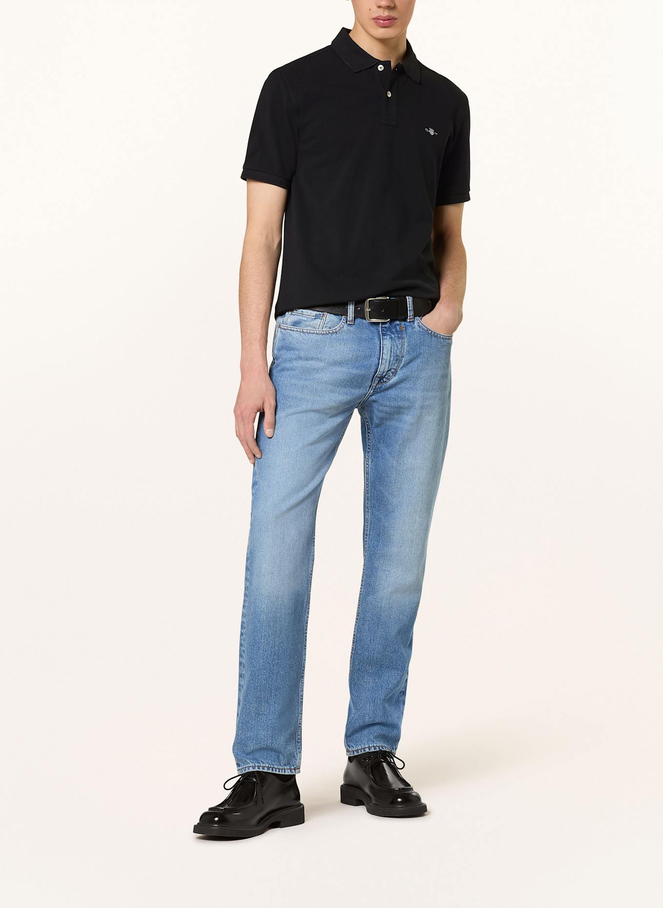 GANT Piqué-Poloshirt: SCHWARZ