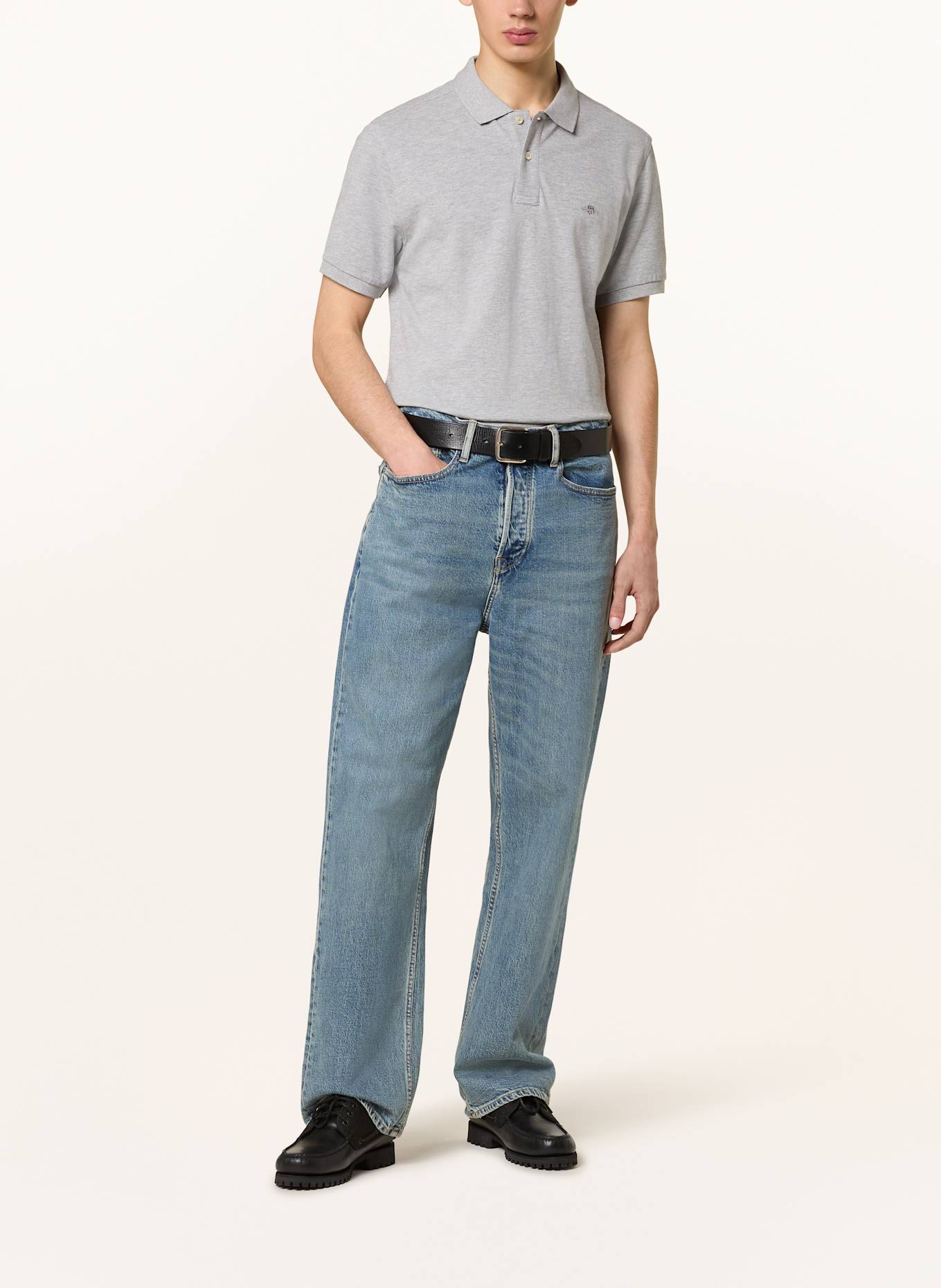 GANT Piqué-Poloshirt: GRAU
