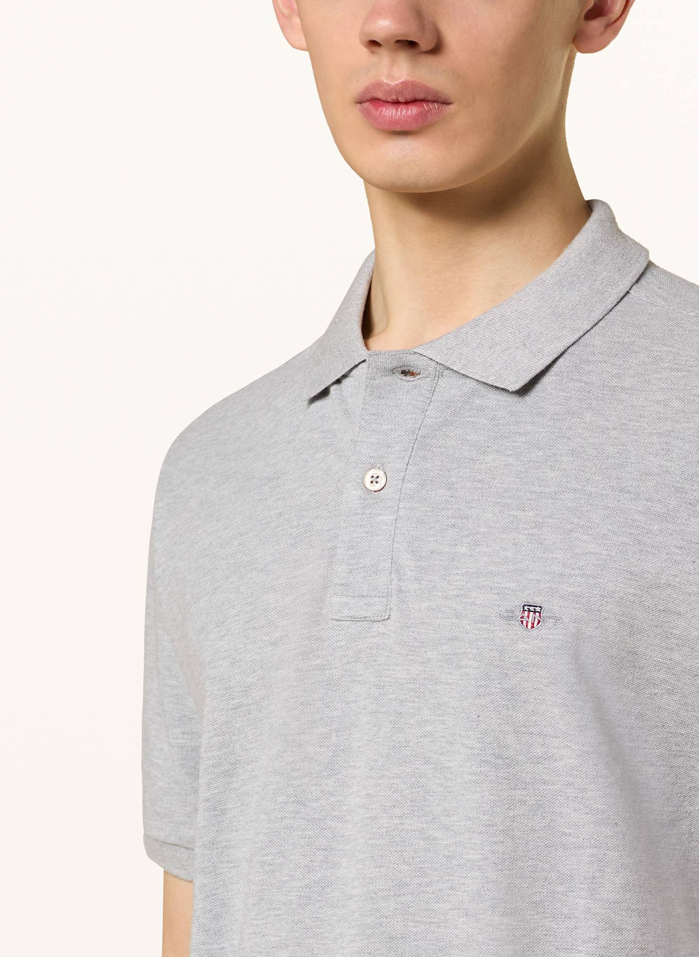 GANT Piqué-Poloshirt: GRAU