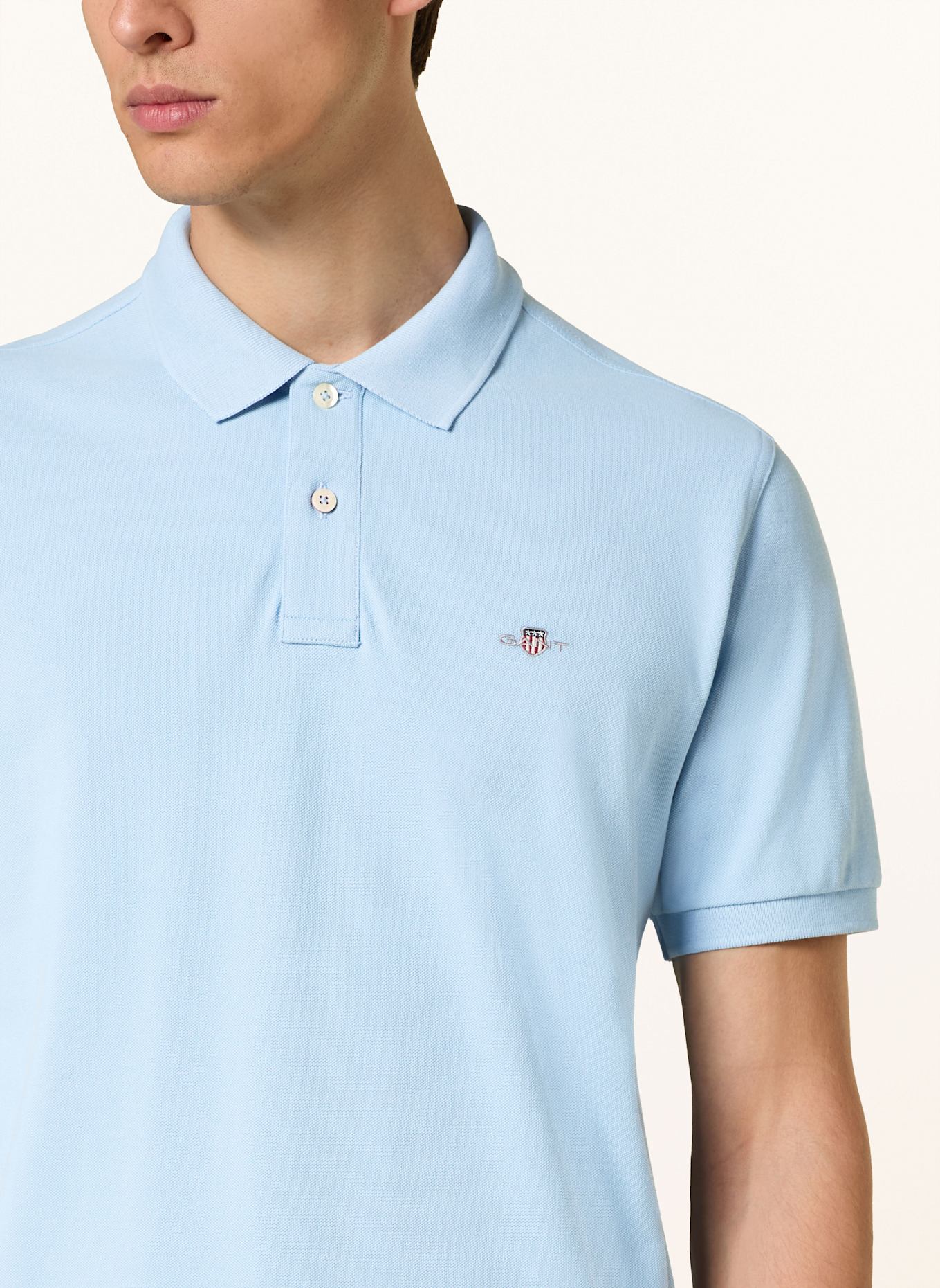 GANT Piqué-Poloshirt: HELLBLAU