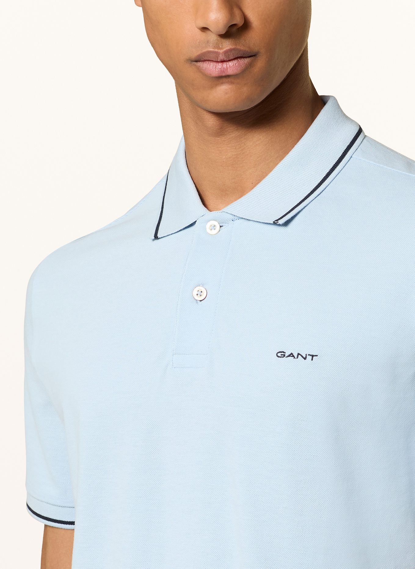 GANT Piqué-Poloshirt: HELLBLAU