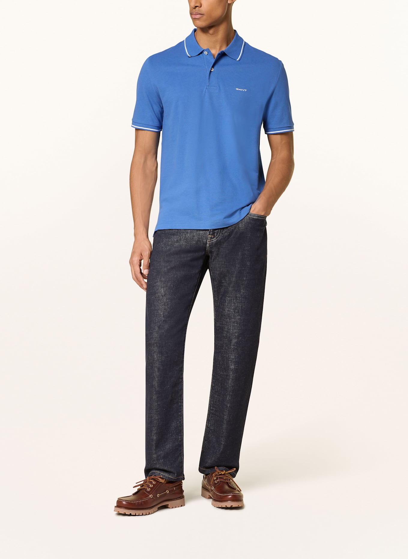 GANT Piqué-Poloshirt: HELLBLAU