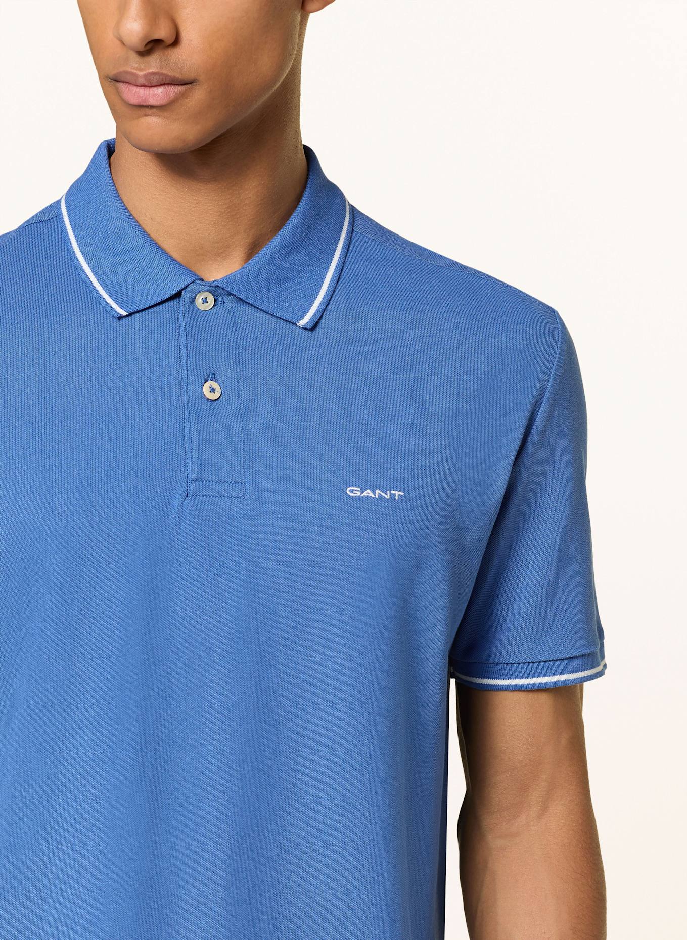 GANT Piqué-Poloshirt: HELLBLAU
