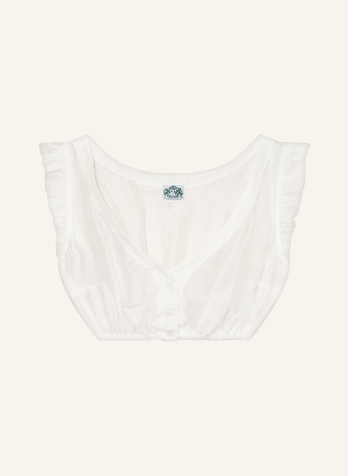 Hammerschmid Dirndlbluse EVELINE mit Rüschen: WEISS