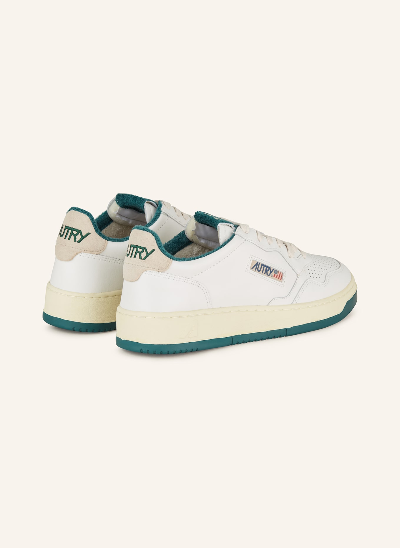 AUTRY Sneaker MEDALIST LOW MAN: WEISS / GRÜN / ECRU