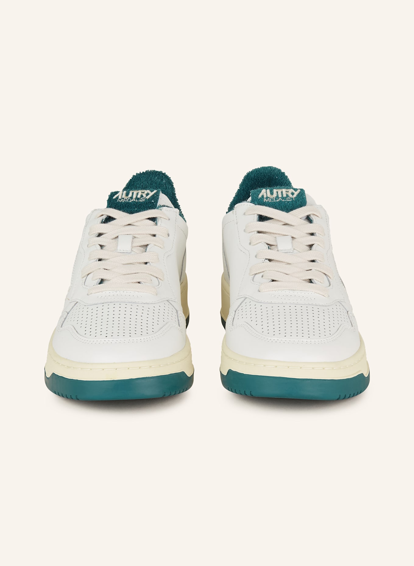 AUTRY Sneaker MEDALIST LOW MAN: WEISS / GRÜN / ECRU