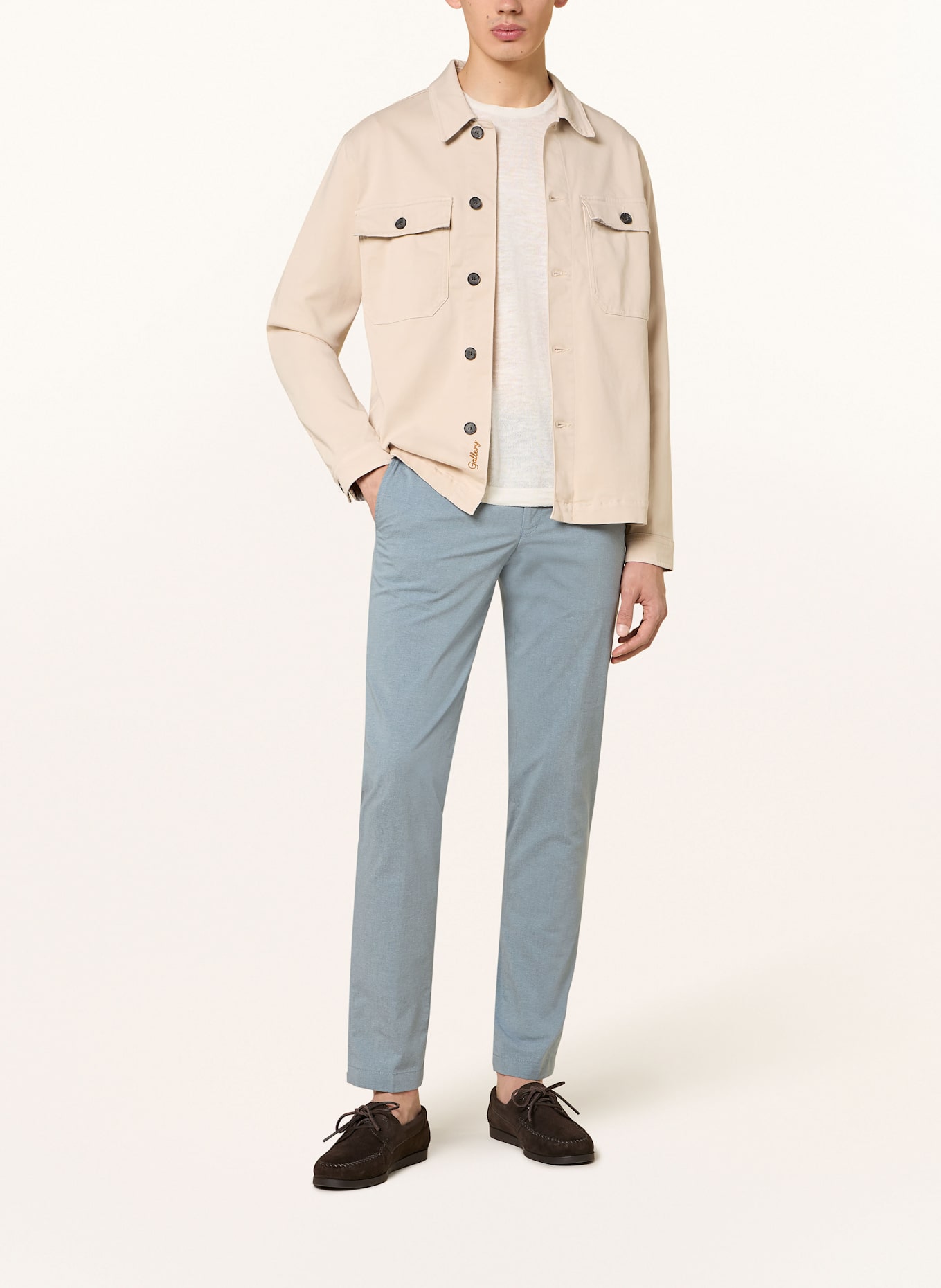 HILTL Chino Slim Fit aus Leinen: HELLBLAU