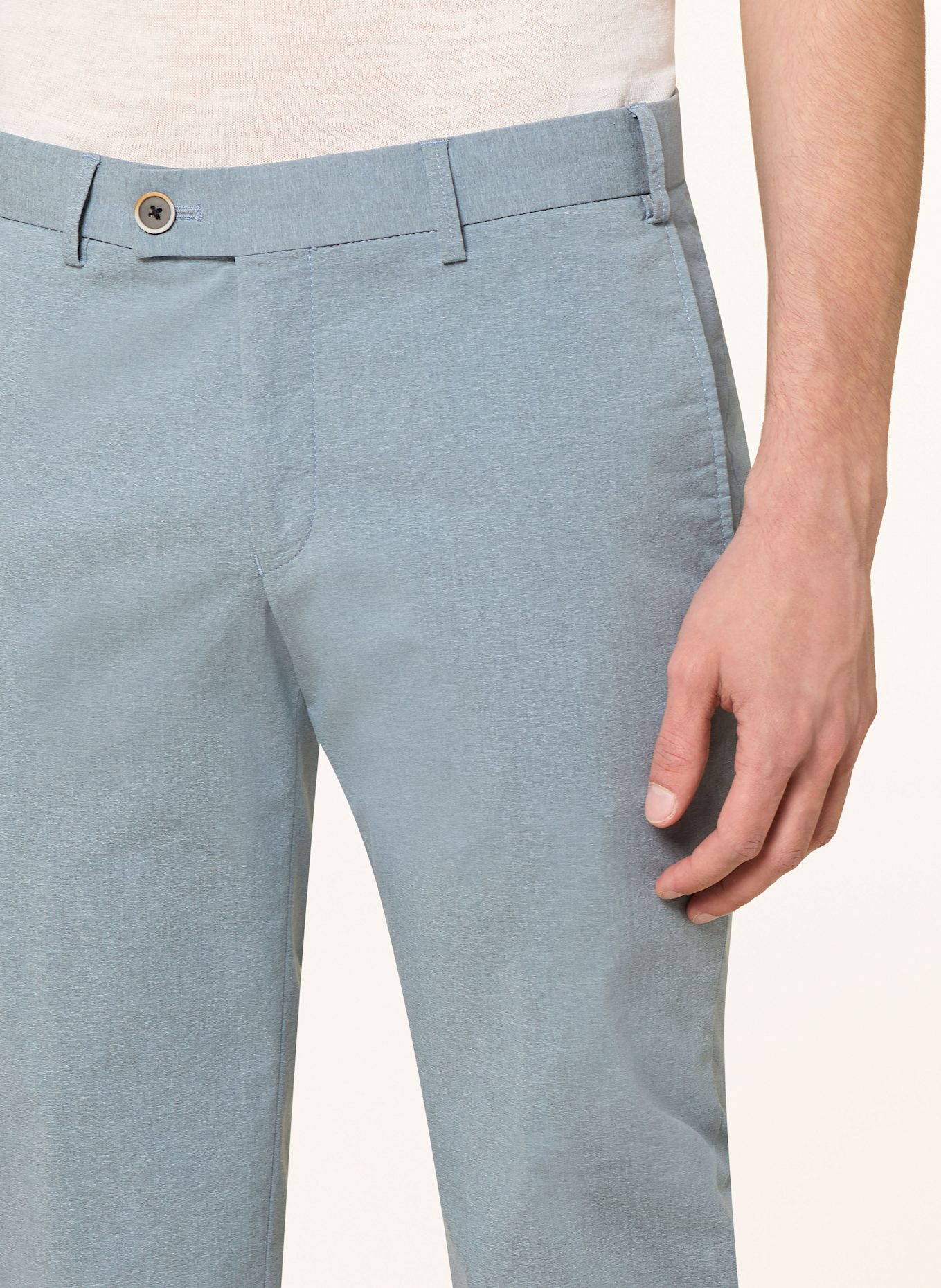 HILTL Chino Slim Fit aus Leinen: HELLBLAU