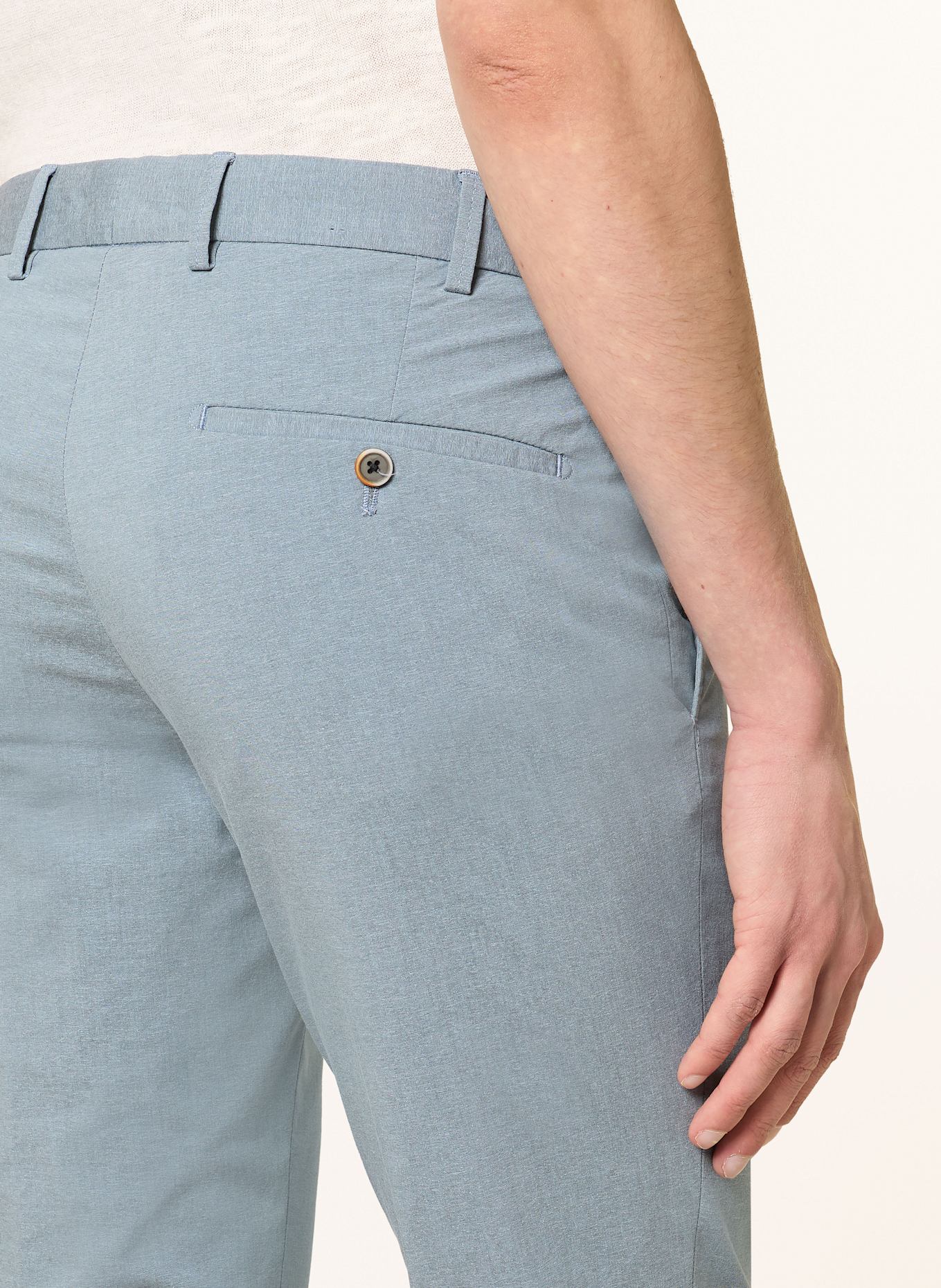 HILTL Chino Slim Fit aus Leinen: HELLBLAU
