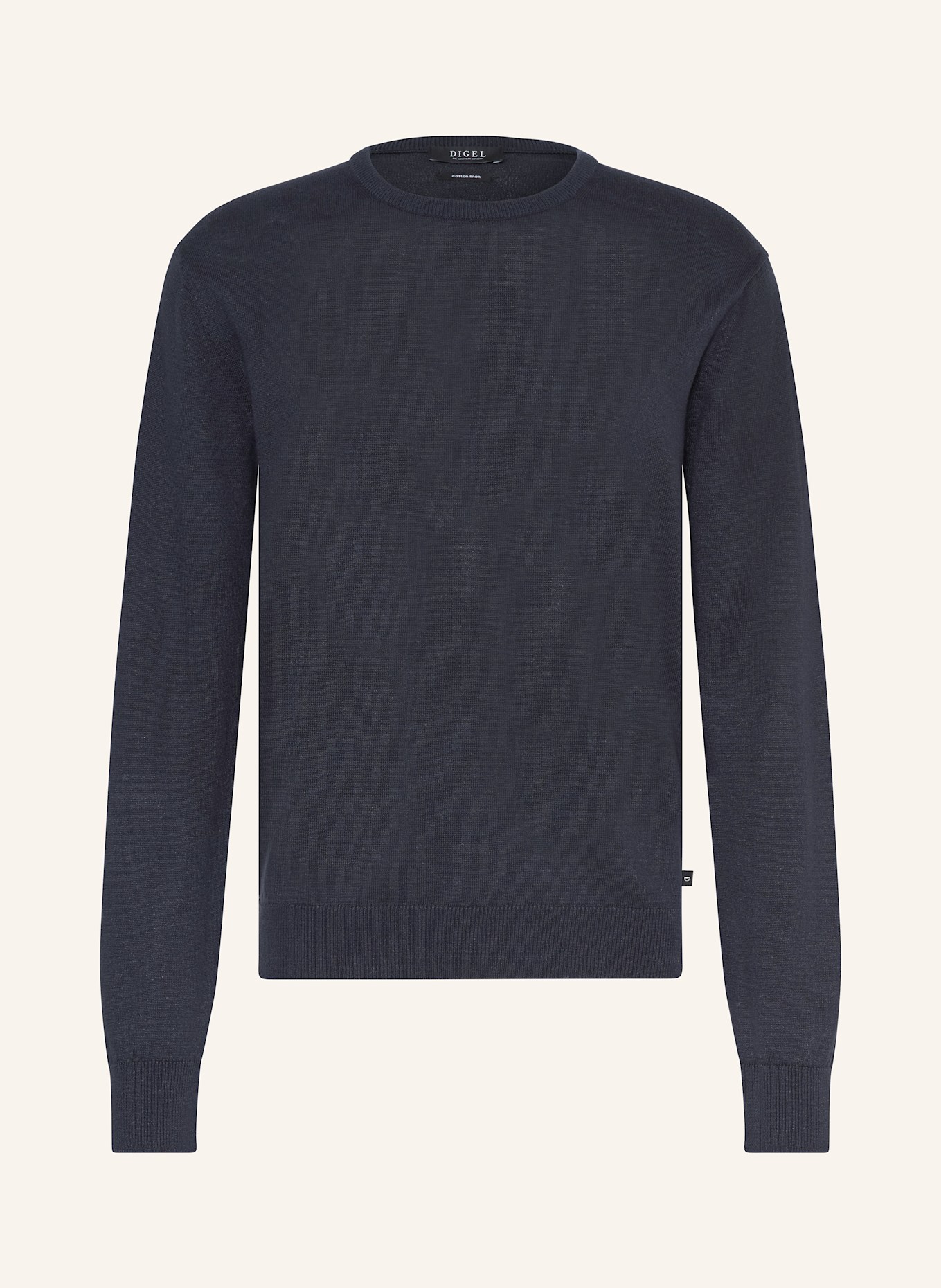 DIGEL Sweter FAROS z dodatkiem lnu: GRANATOWY