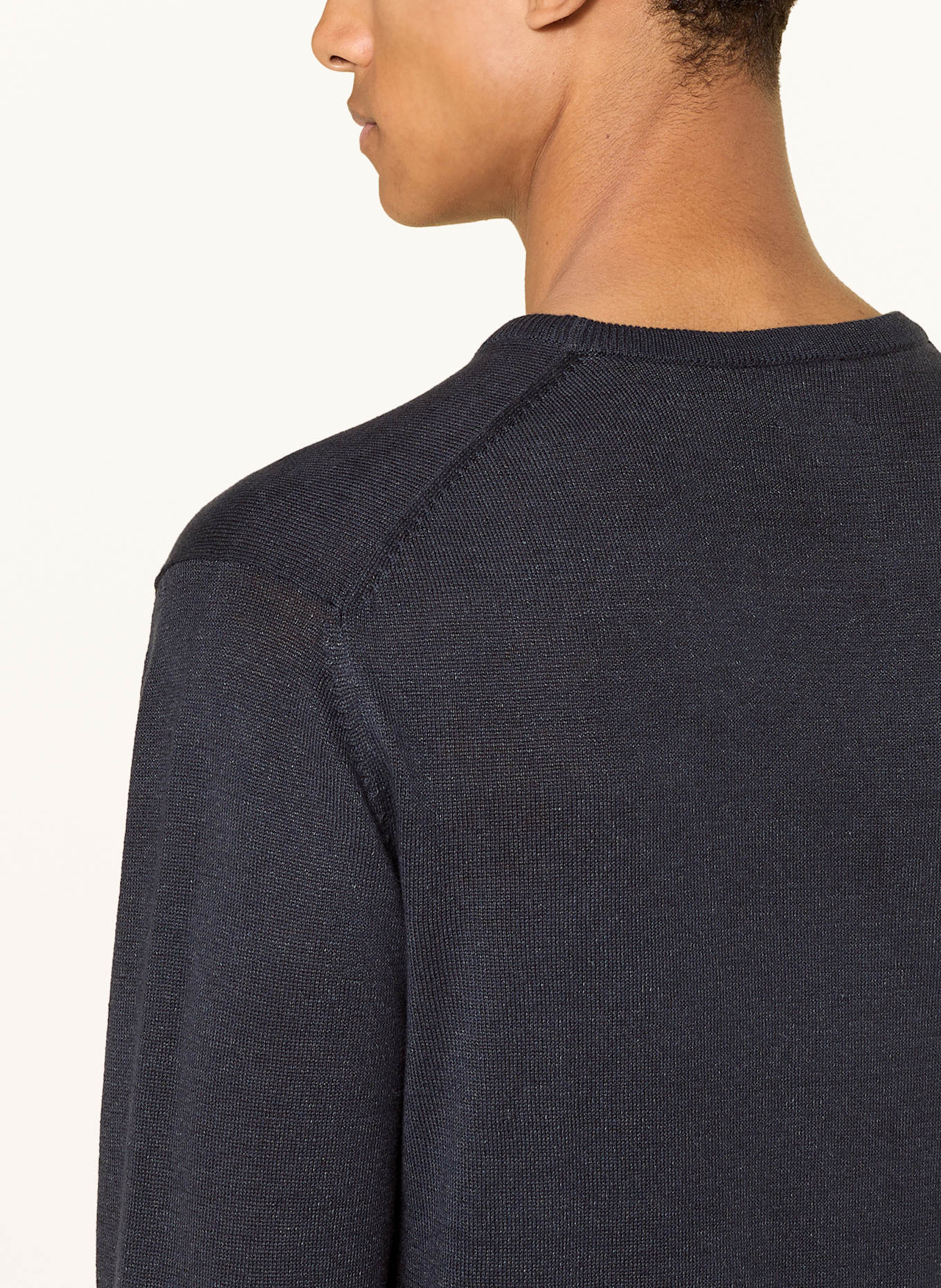 DIGEL Sweter FAROS z dodatkiem lnu: GRANATOWY