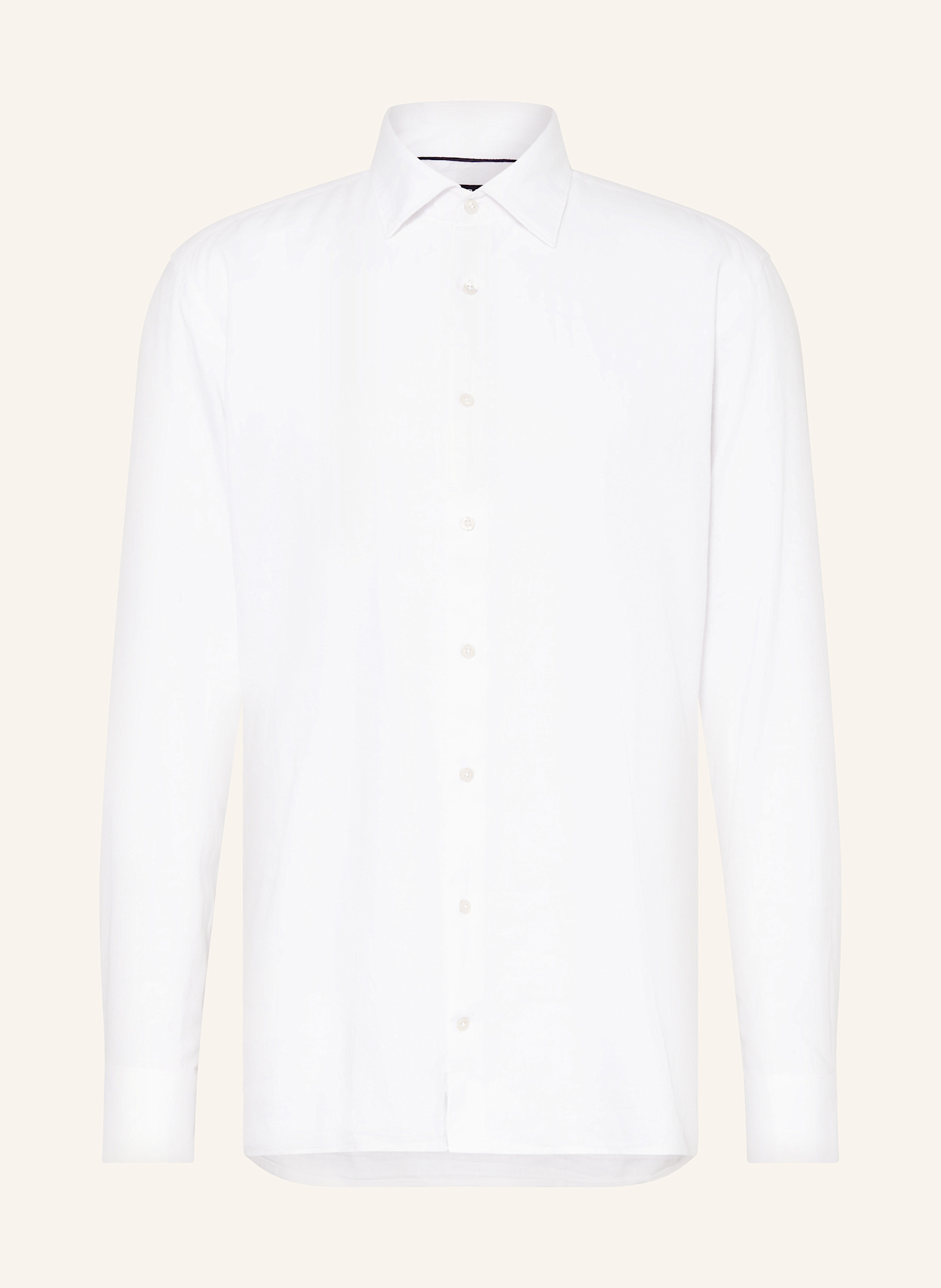 DIGEL DABATO Modern Fit shirt with linen: WHITE
