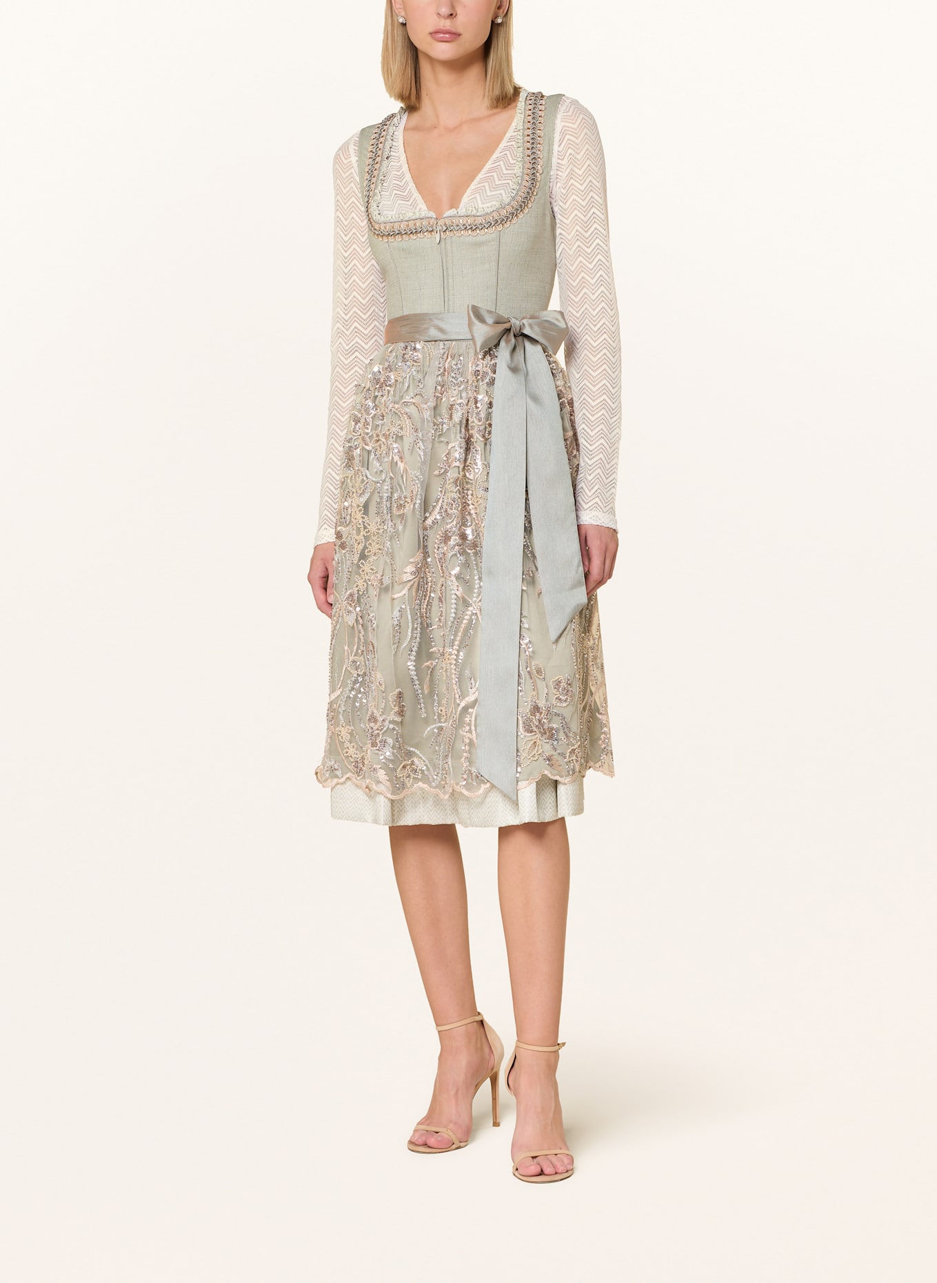 KRÜGER Dirndl blouse ANNALINA made of lace: ECRU